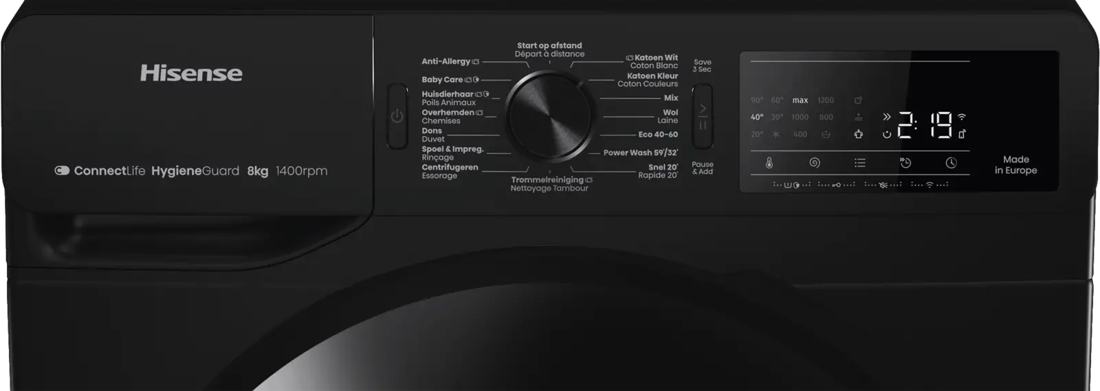Hisense WF3V843BB/BLX Wasmachine