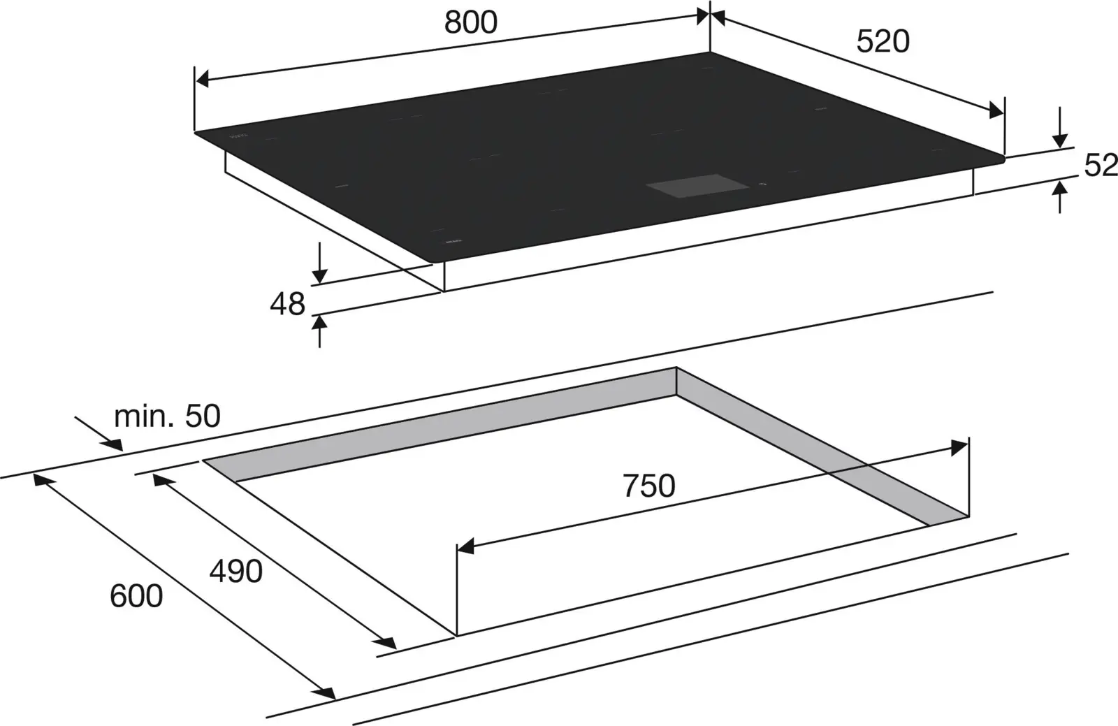 ATAG HI38571TF Inbouw Inductiekookplaat