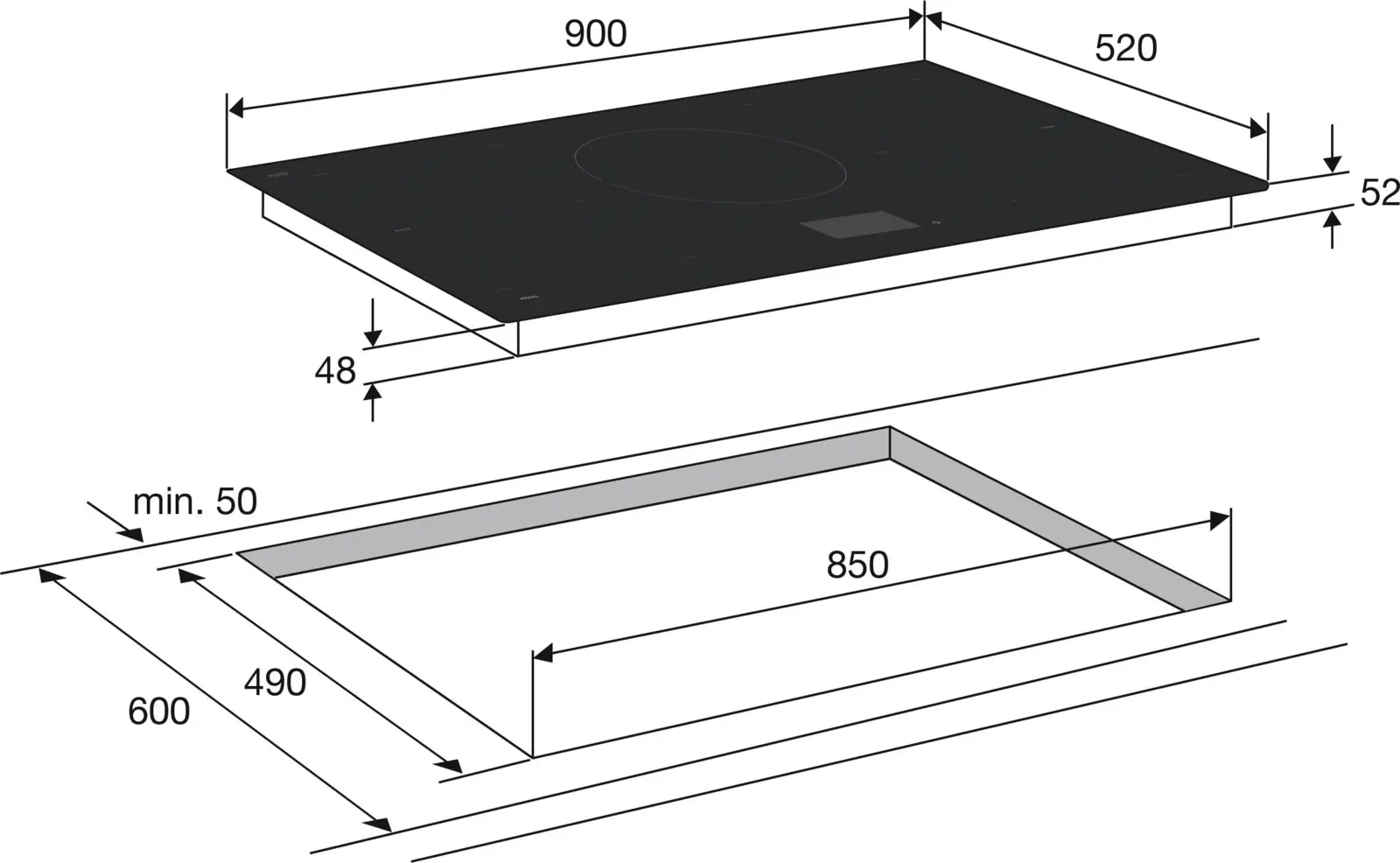 ATAG HI39571TF Inbouw Inductiekookplaat met TFT Bediening - 90 cm