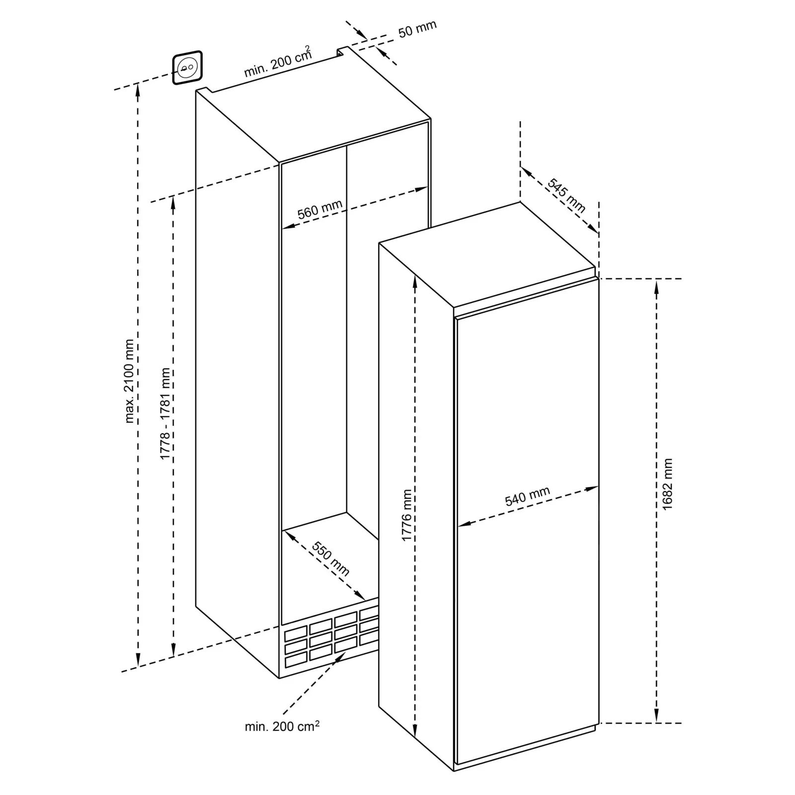 Inventum IVR1786GS Inbouw Vriezer