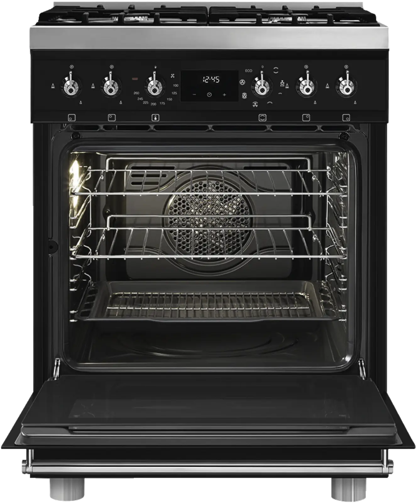 SMEG C6GMMBNLK2 Classici Gasfornuis met Elektrische Oven - Mat Zwart