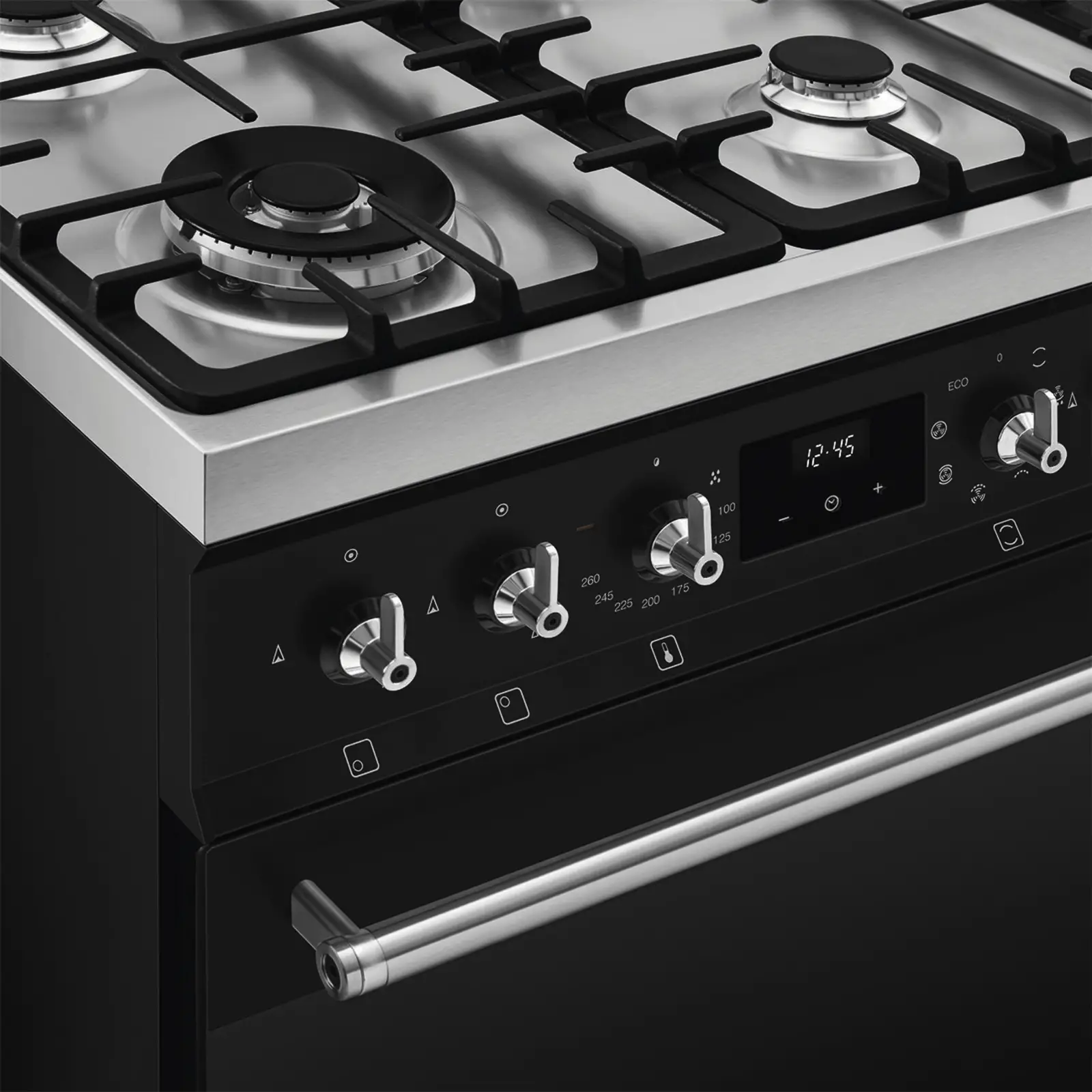 SMEG C6GMMBNLK2 Classici Gasfornuis met Elektrische Oven - Mat Zwart