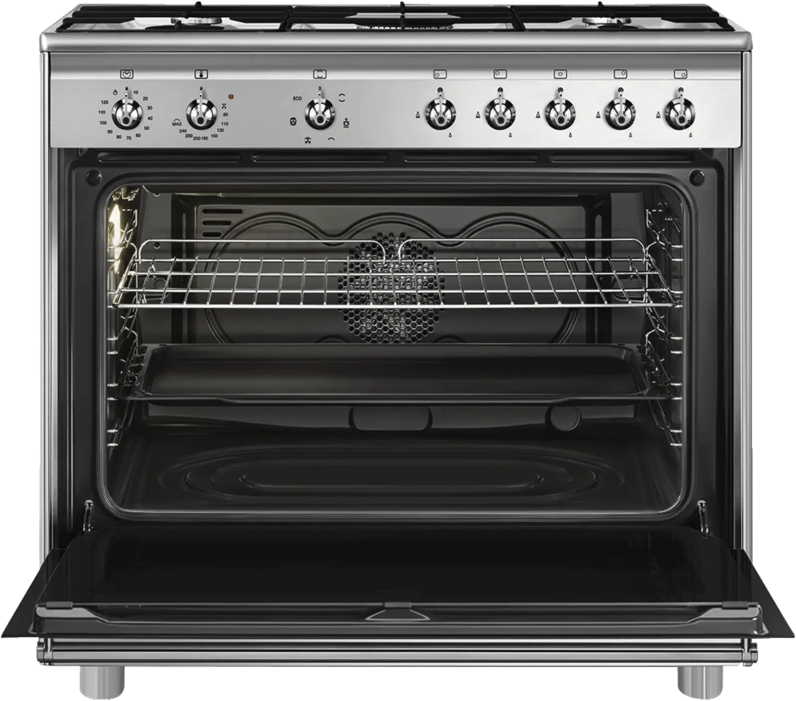 SMEG CX91GMXNLK Classici Esthetisch Fornuis met Gaskookplaat - 90 x 60 cm 