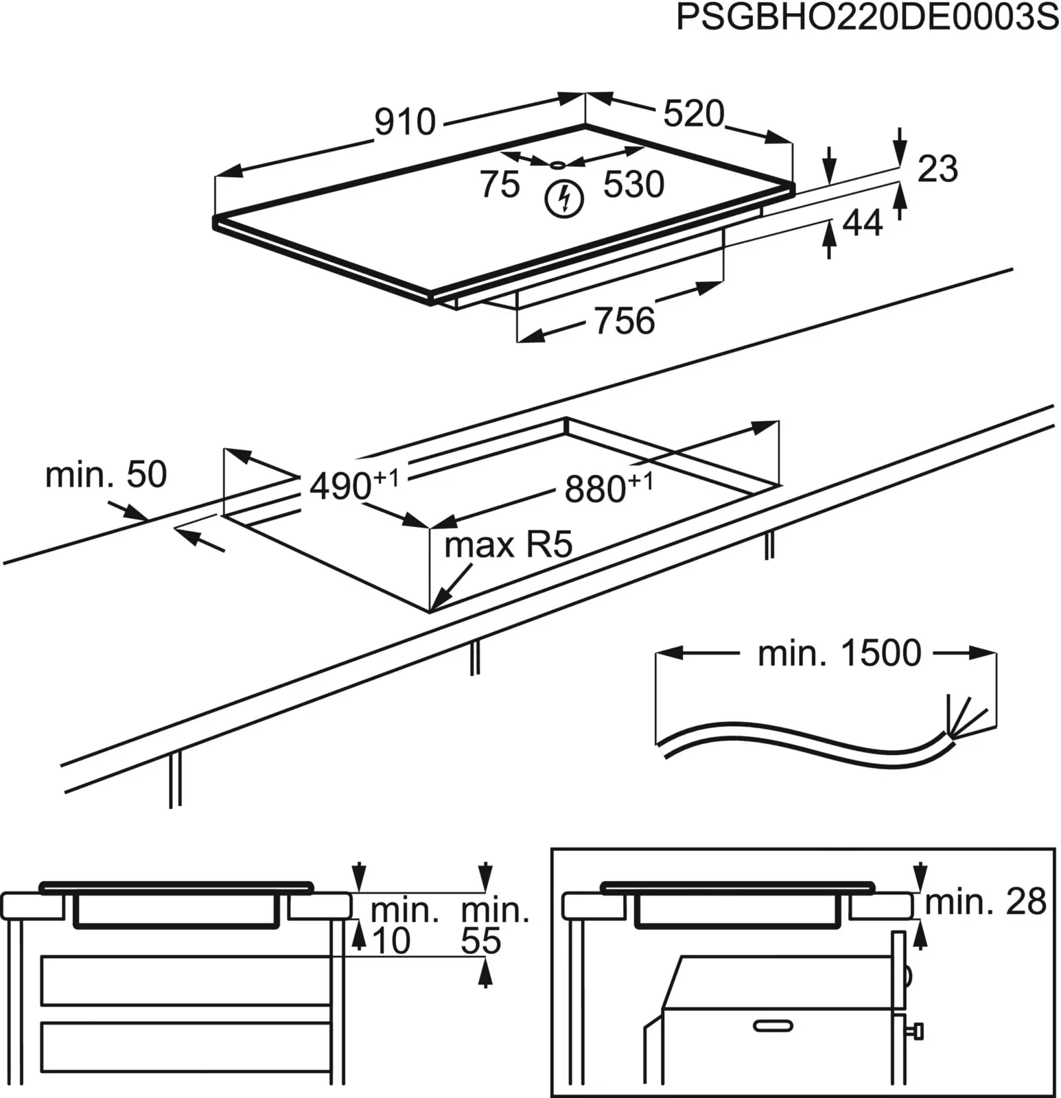AEG TK95II0FFB 6000 Flex Bridge Inbouw Inductiekookplaat