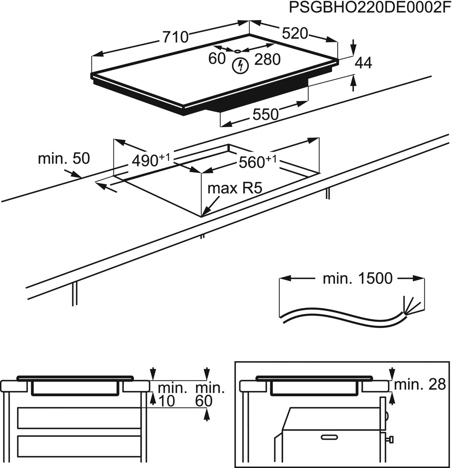 AEG TO74IB0BFB Inbouw Inductiekookplaat