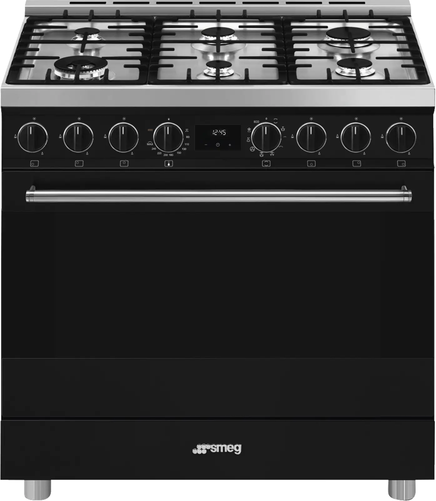 SMEG B91GMMBNLK2 Classici Esthetisch Fornuis met Gas Kookplaat