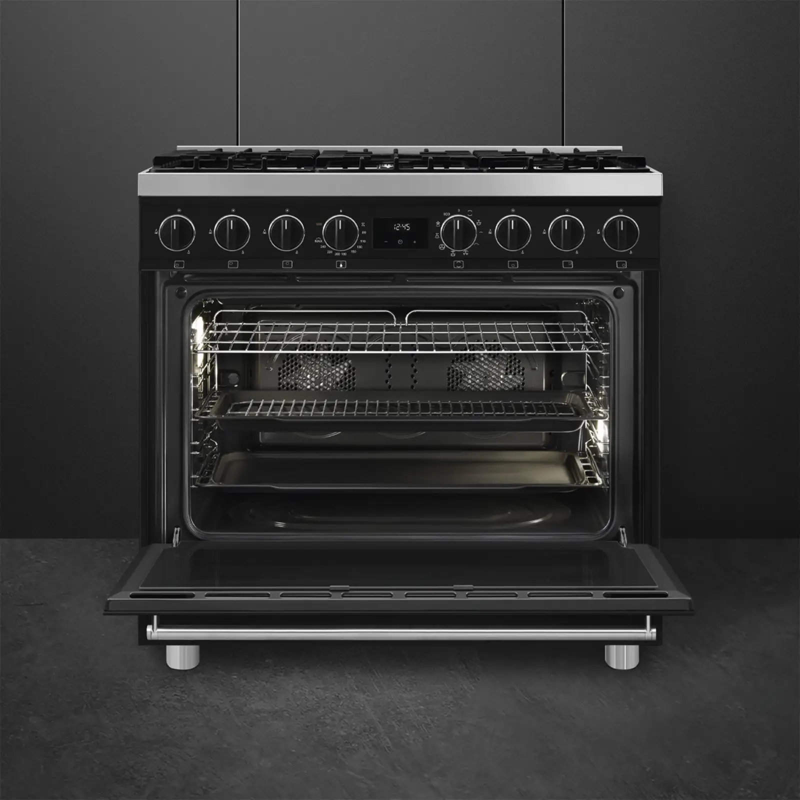SMEG B91GMMBNLK2 Classici Esthetisch Fornuis met Gas Kookplaat