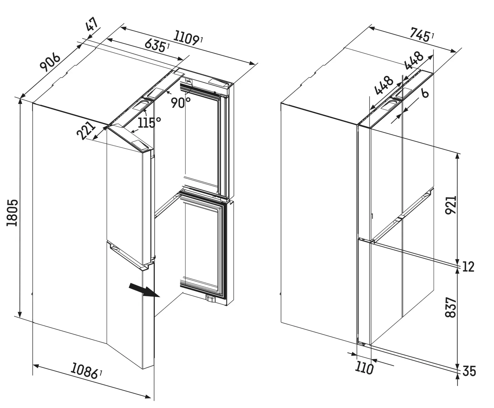Liebherr MBsddi 9058 - 20 French Door Koel-vriescombinatie