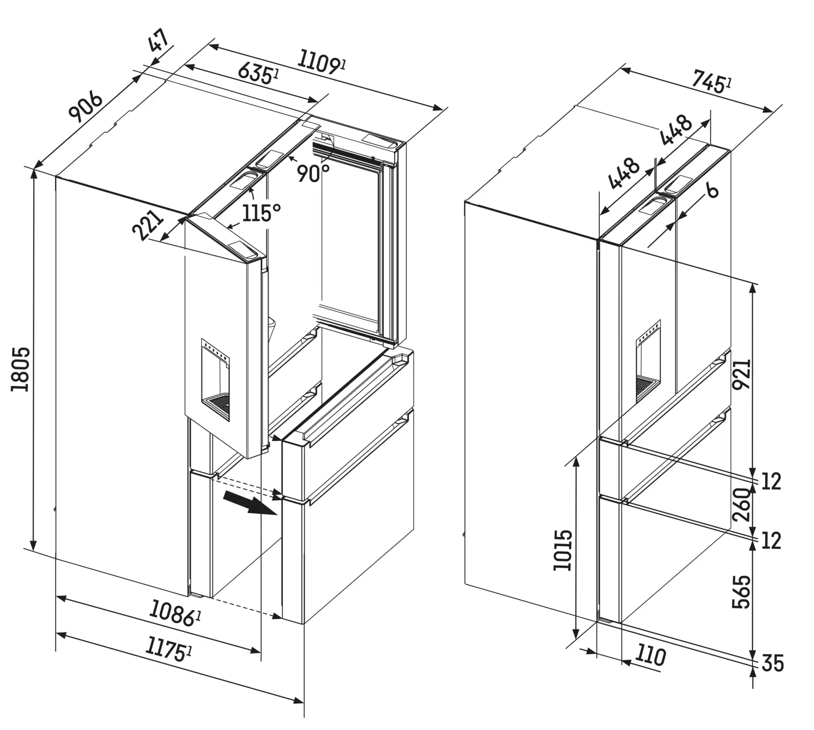 Liebherr MBsddi 9524 - 20 French Door Koel-vriescombinatie