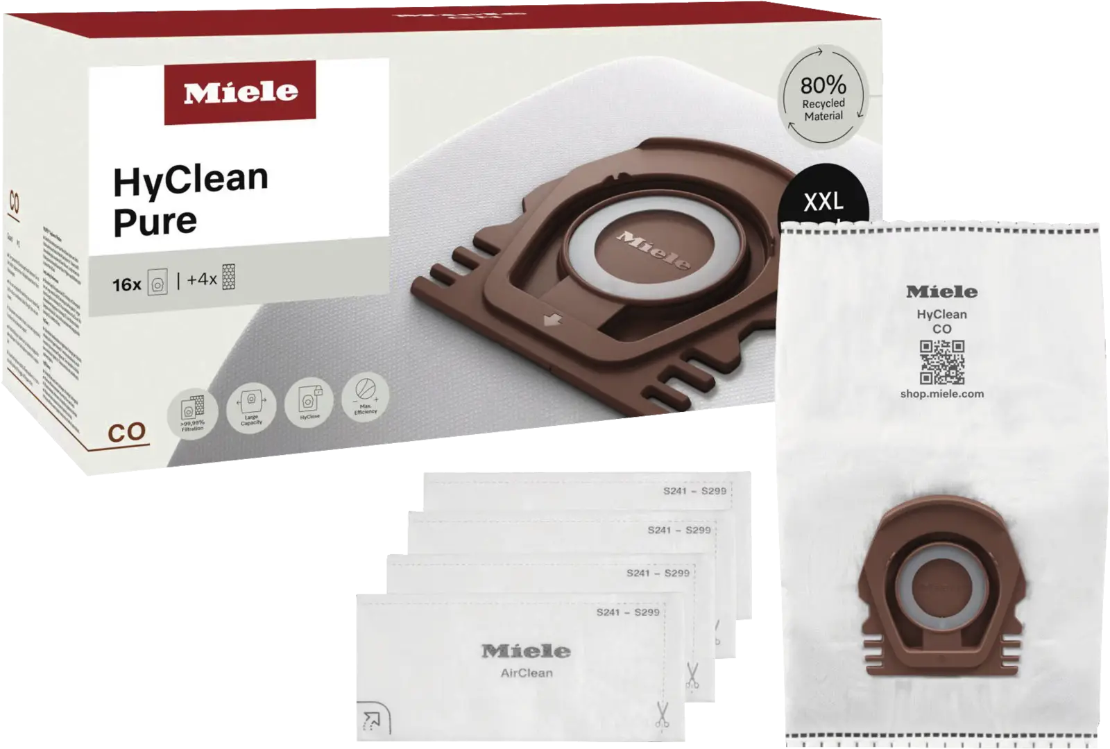 Miele CO XXL HyClean Pure 16 HyClean Pure CO Stofzuigerzakken