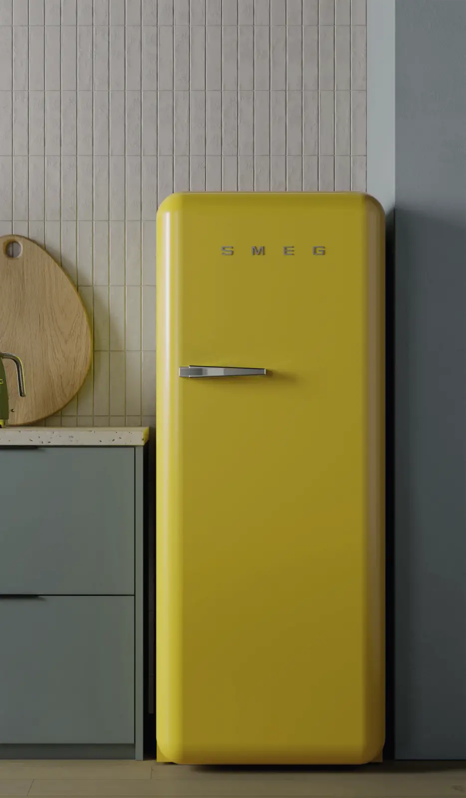 SMEG FAB28RYW6 Koelkast 50's Style - Geel