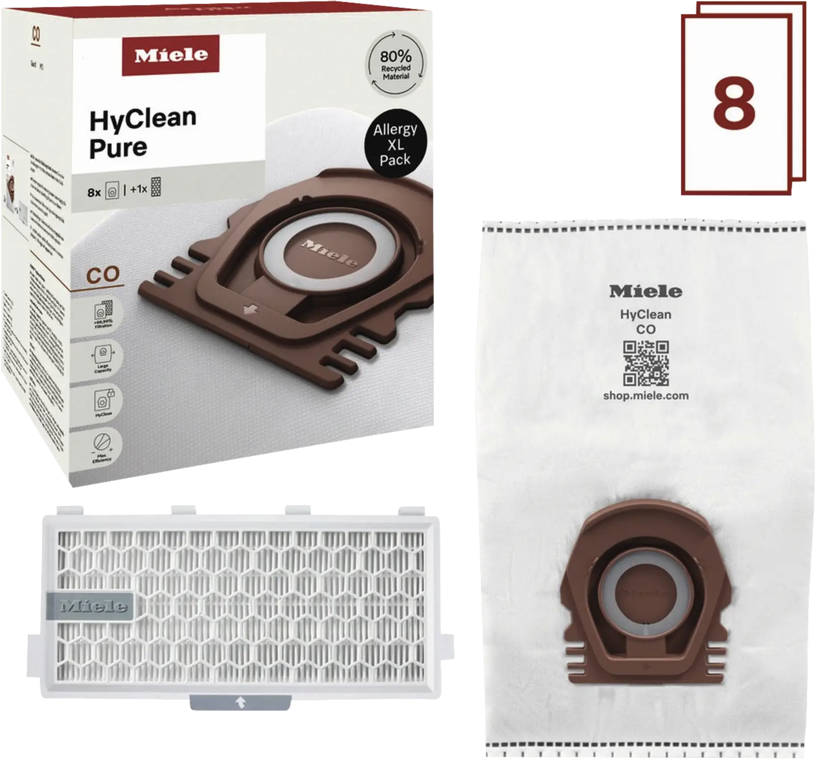 Miele CO Allergy XL HyClean Pure Allergy XL-Pack HyClean Pure stofzuigerzakken