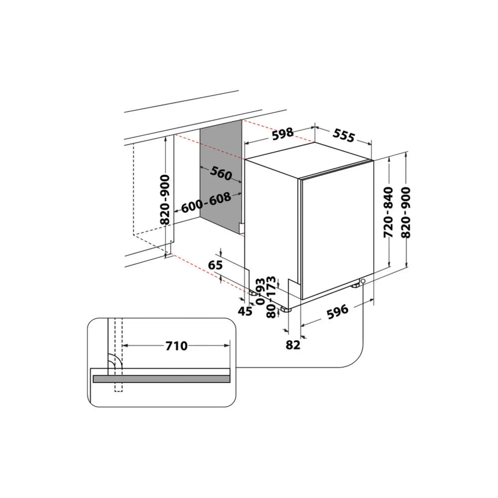 Whirlpool WH7IA15AM3LS0 Inbouw Vaatwasser