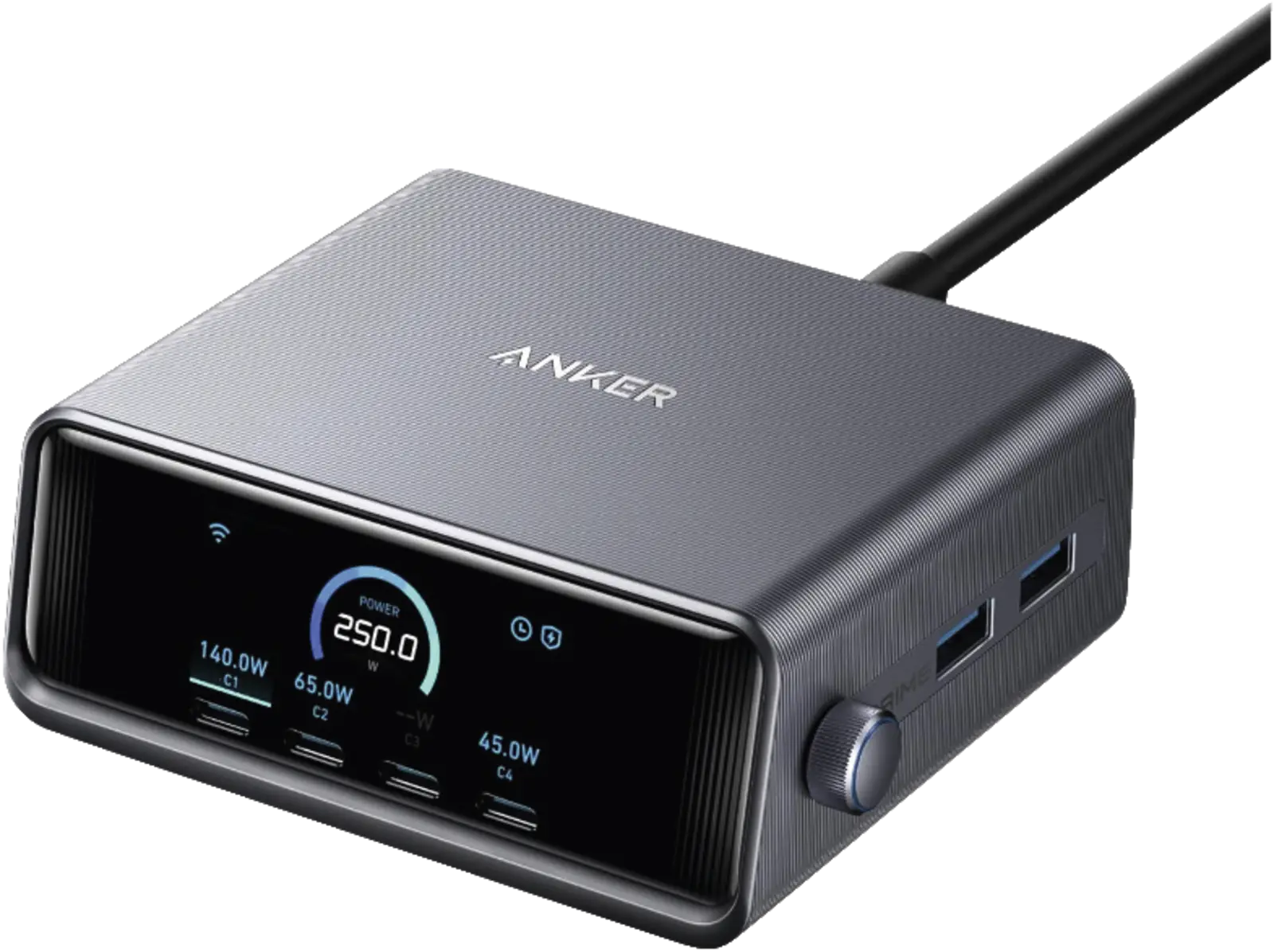Anker Prime Wall Charger 250W, 4C/2A Zilver