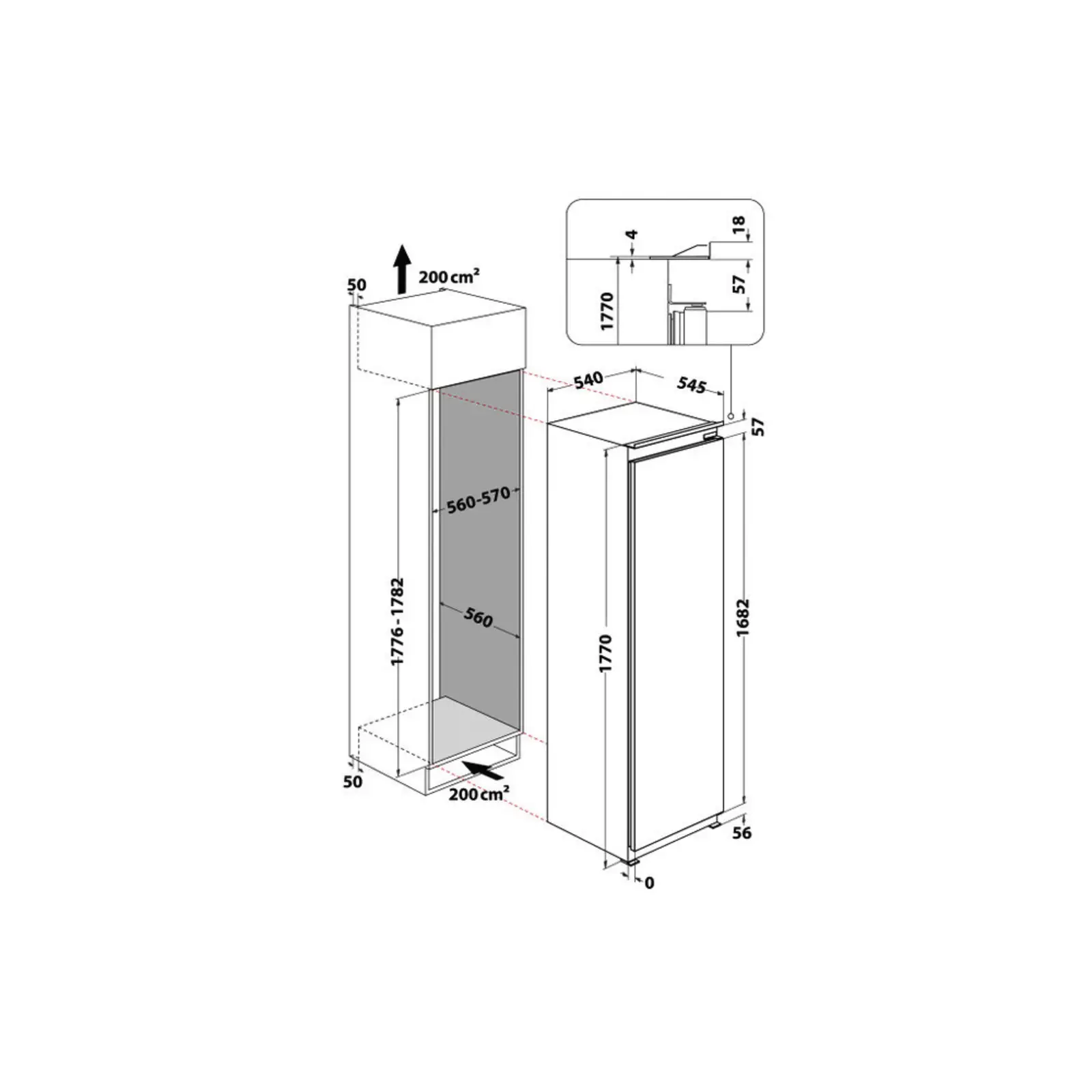 Whirlpool WHSD18F073C1 Inbouw Vriezer