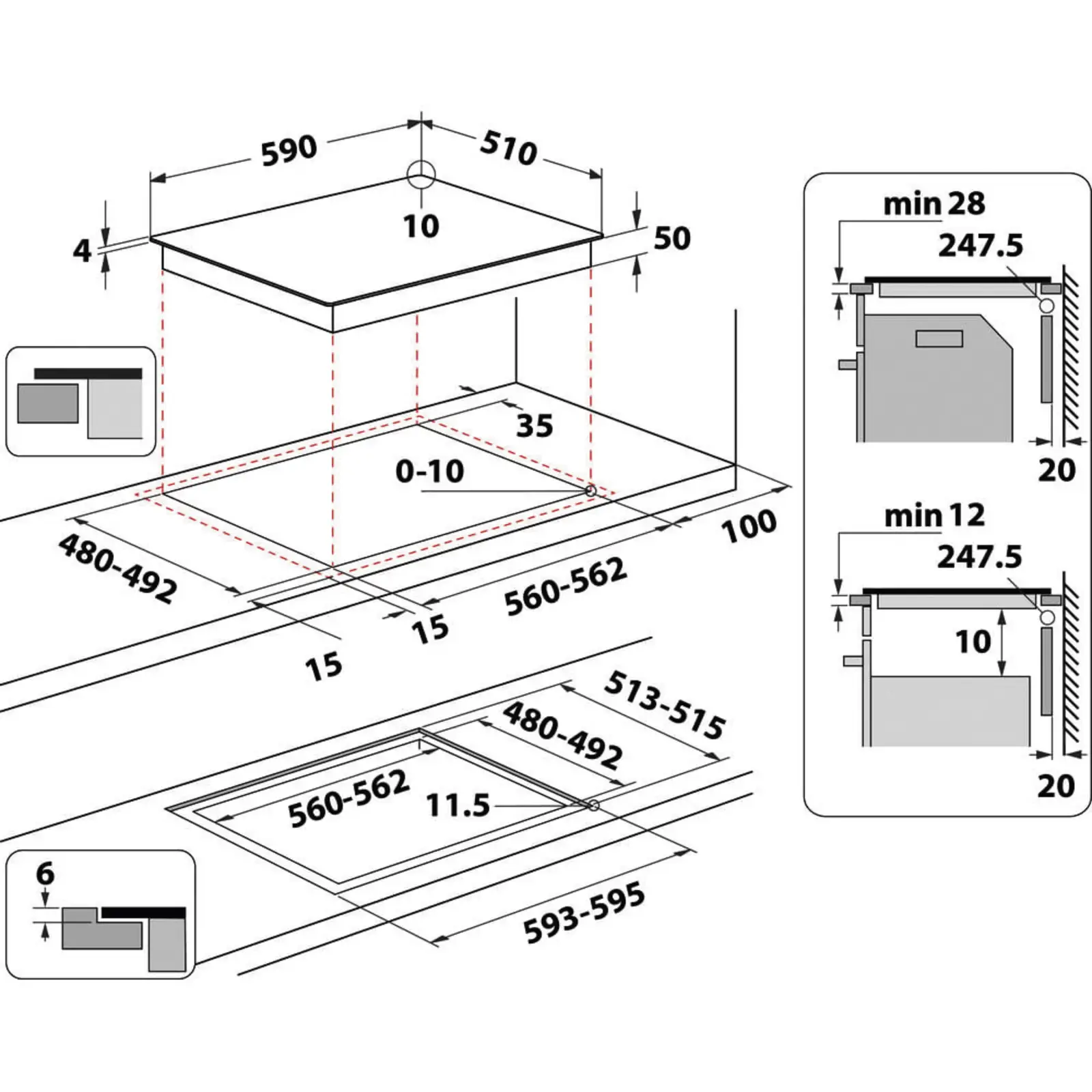 Whirlpool WTX6019DCF Inbouw Inductiekookplaat