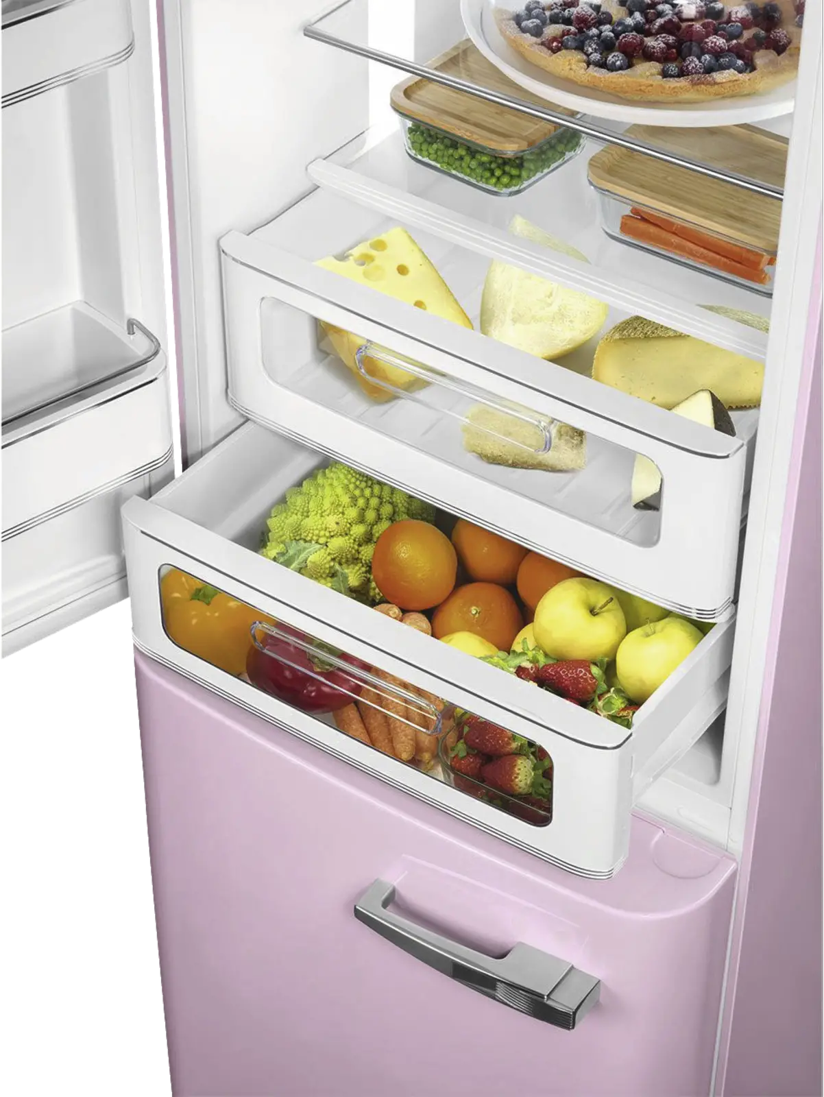 SMEG FAB32LPK6 Koel-vriescombinatie 50's Style - Roze