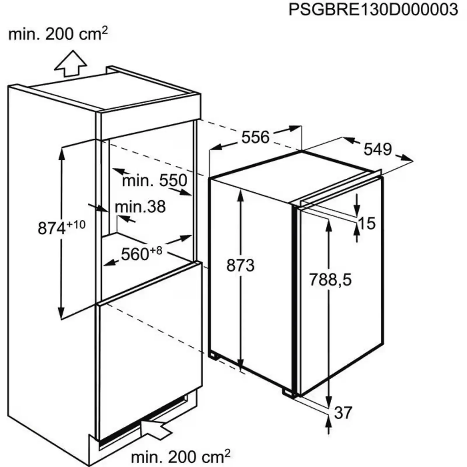 AEG OSK50881DF 5000 OptiSpace Inbouw Koelkast 