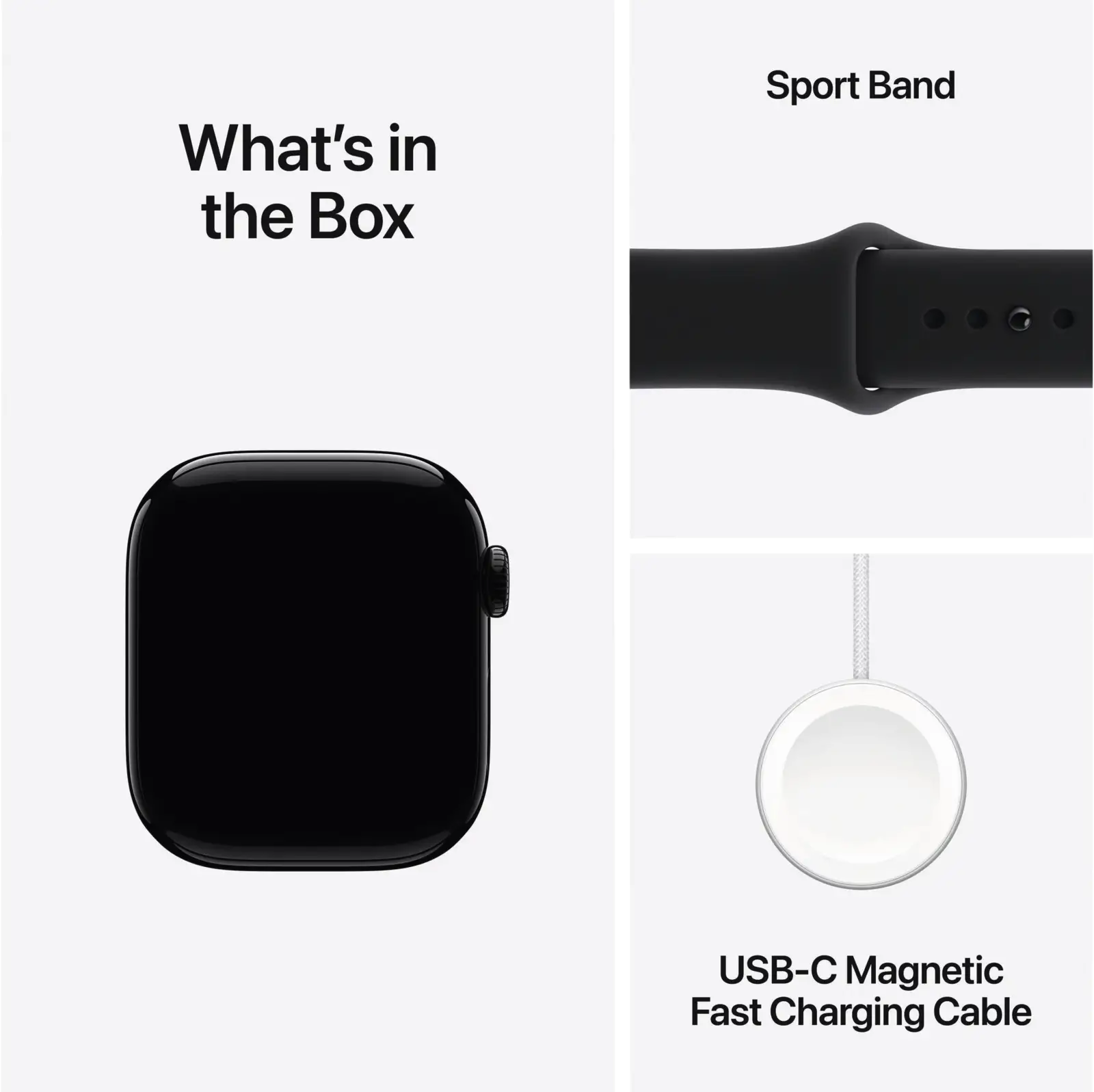 Apple Watch Series 11 42mm GPS Aluminium Sportband S/M Zwart