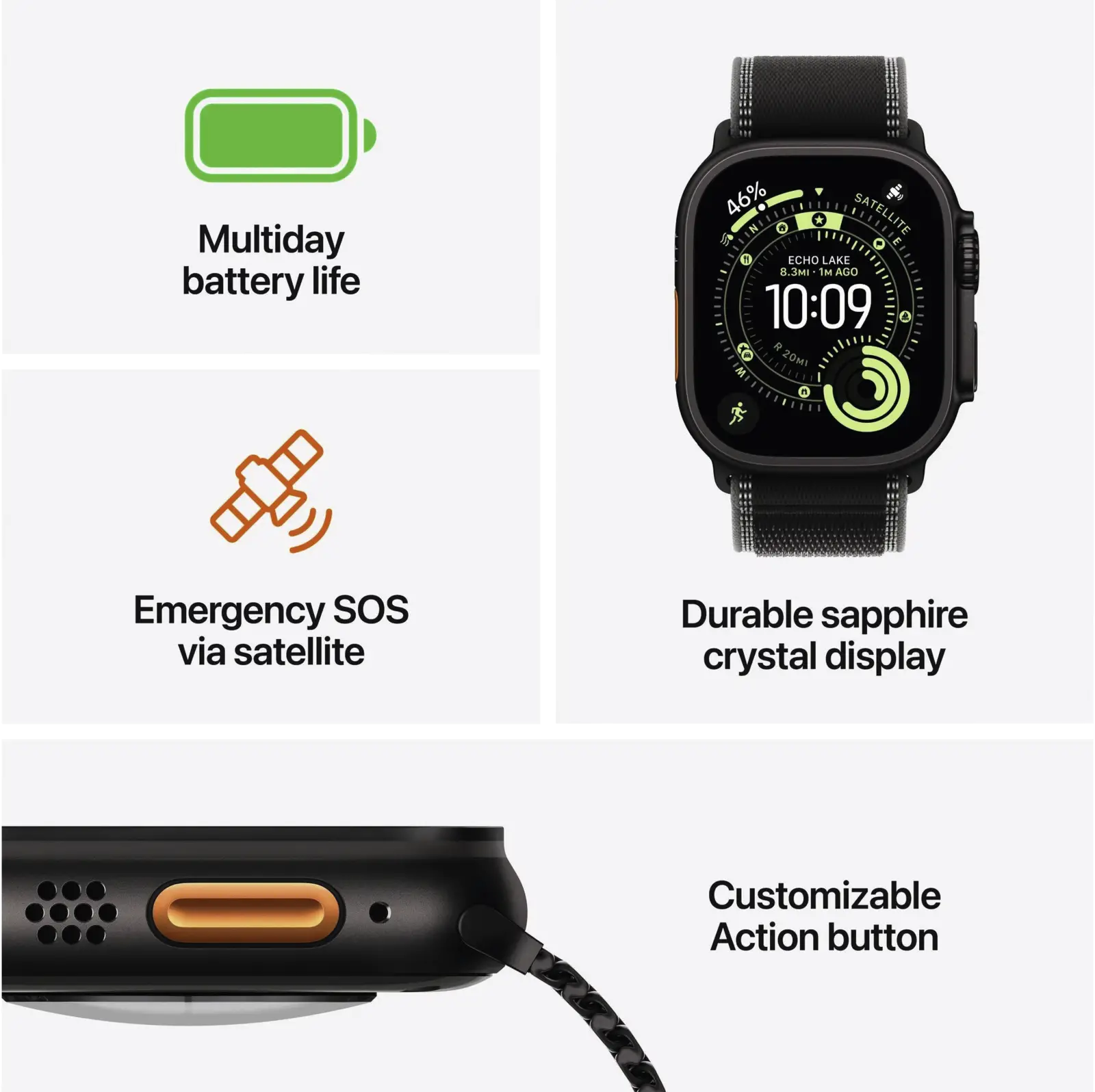 Apple Watch Ultra 3 GPS + Cellular, 49mm, Titan, Gr. M/L