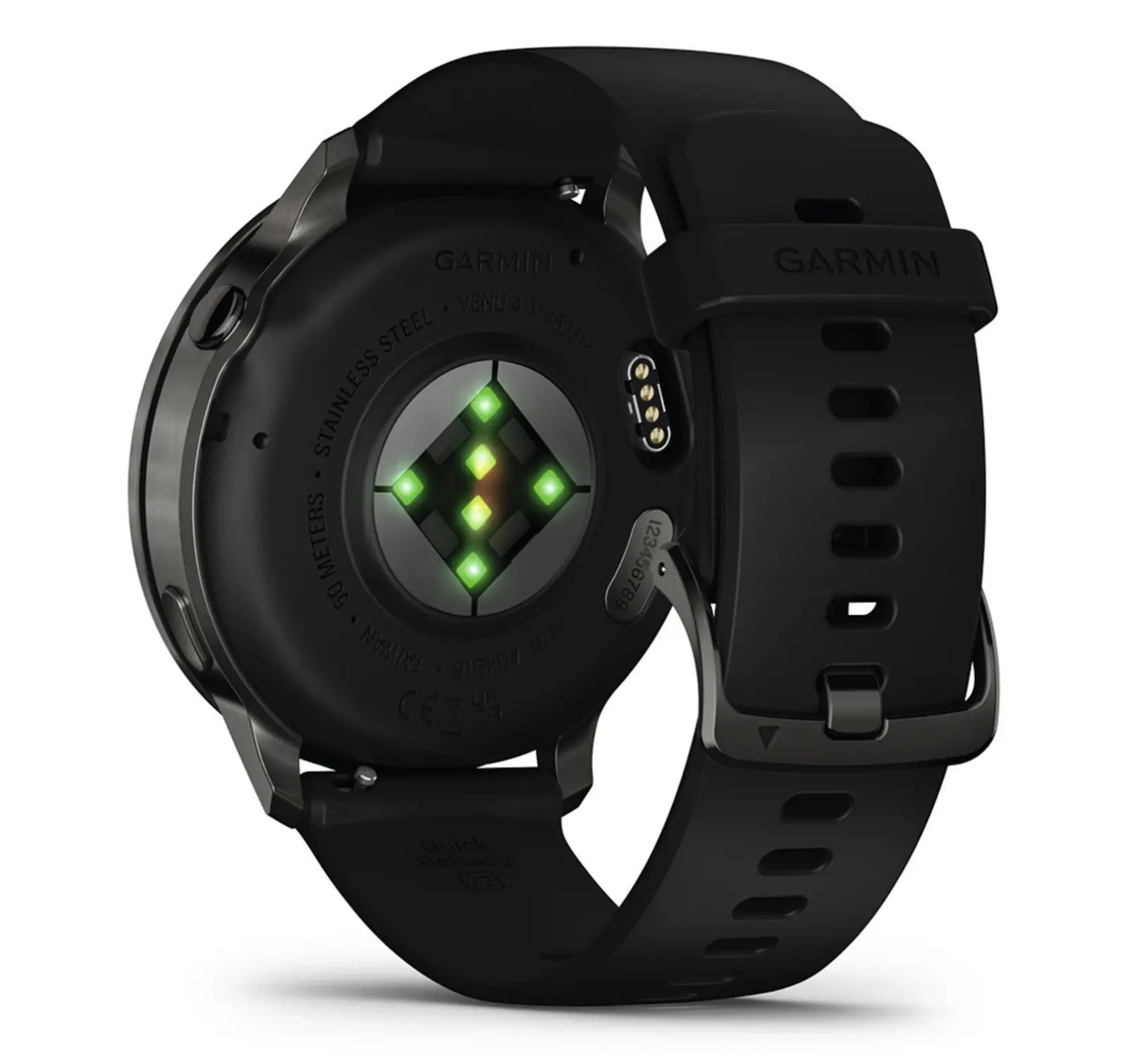 Garmin Venu 4 - 45 mm met zwarte siliconen band