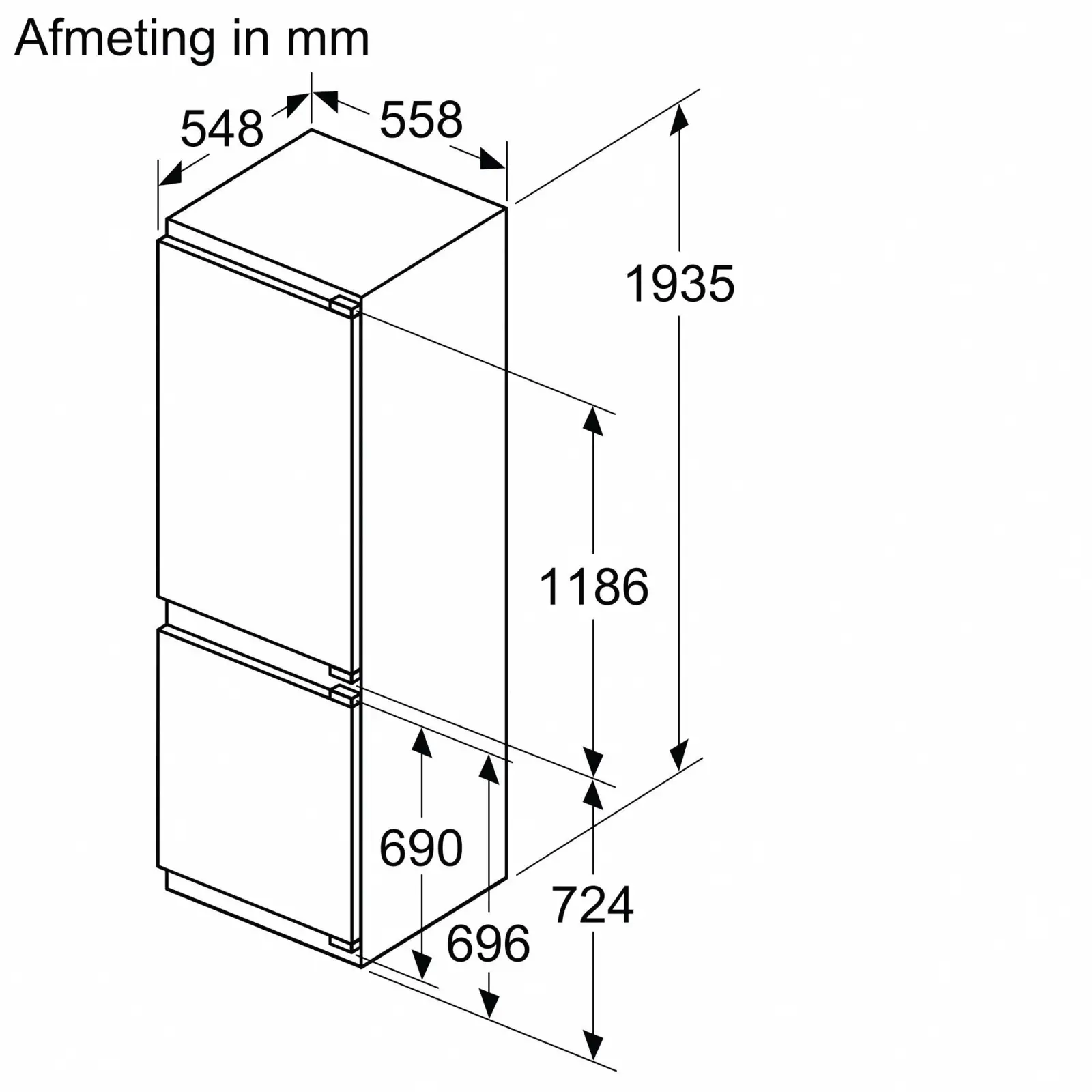 Siemens KI96NADC0 iQ500 extraKlasse Inbouw Koel-vriescombinatie