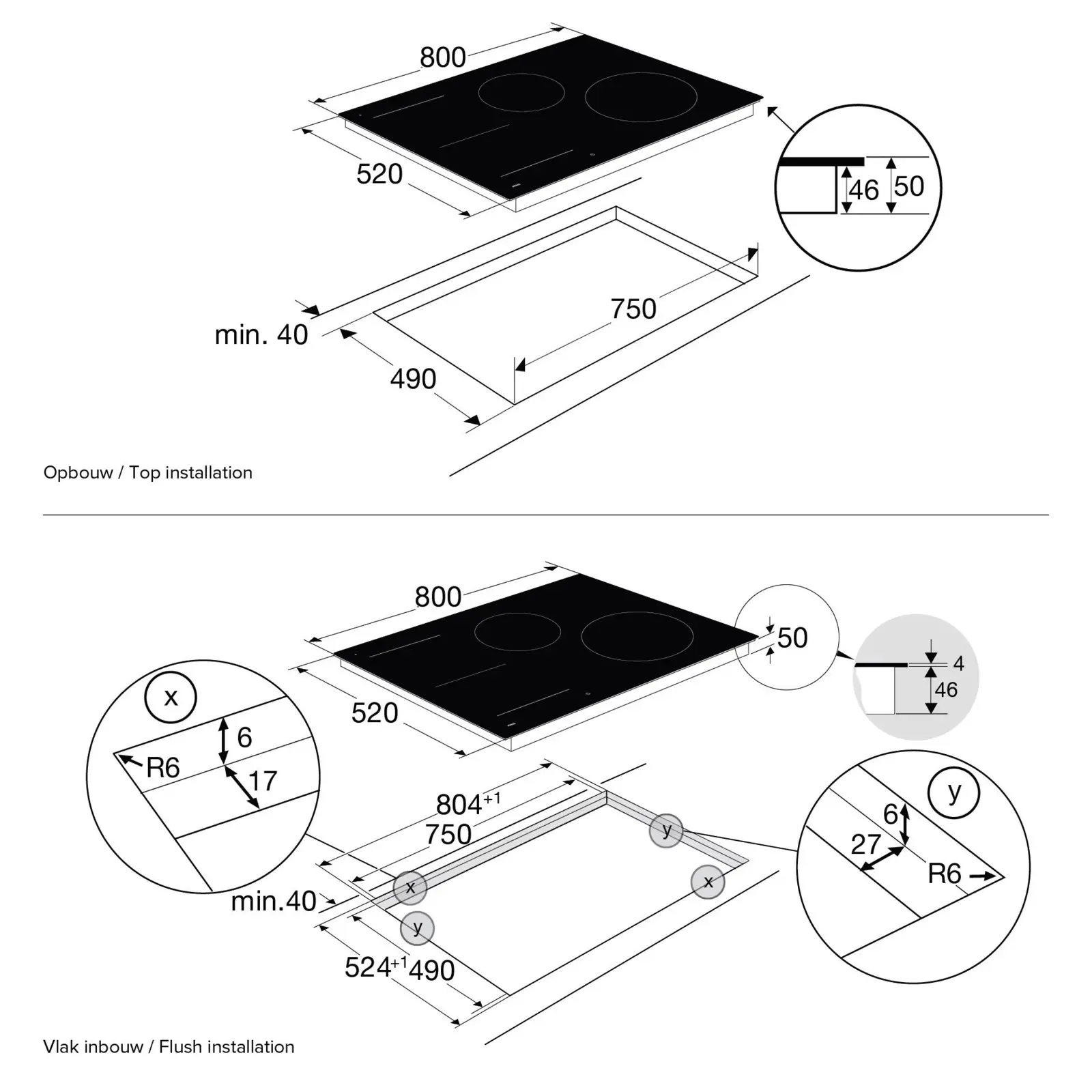 ATAG HI88471F Inbouw Inductiekookplaat 
