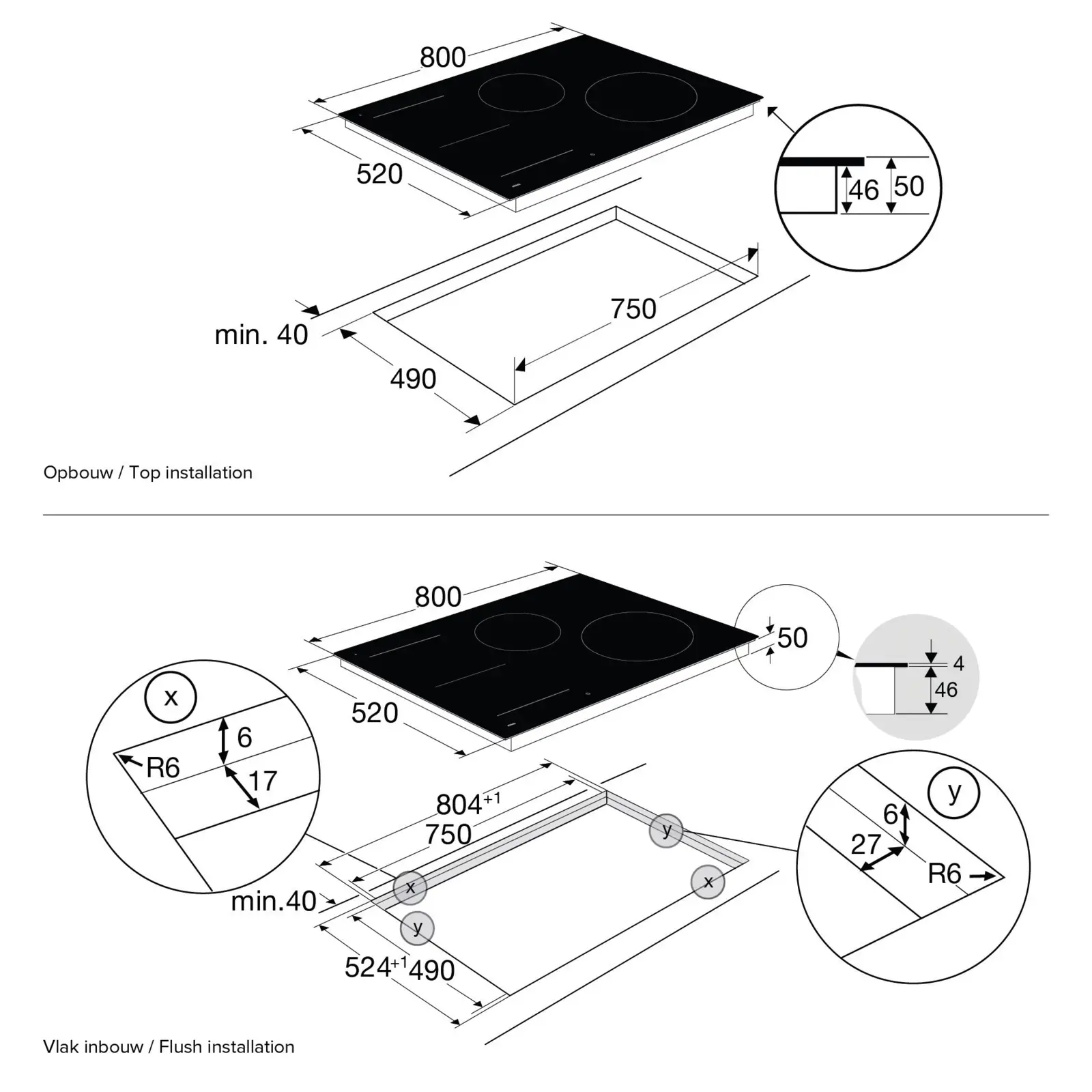 ATAG HI88471FV Inbouw Inductiekookplaat