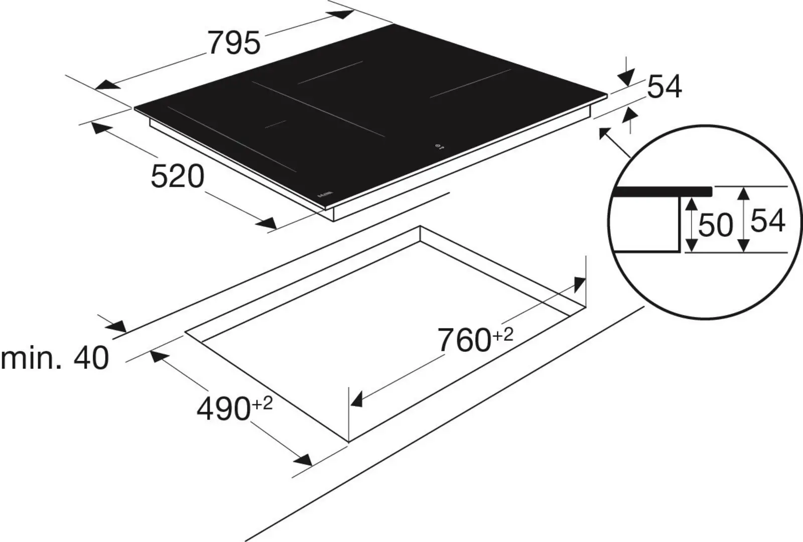 ETNA KIF6480ZT Inbouw Inductiekookplaat 