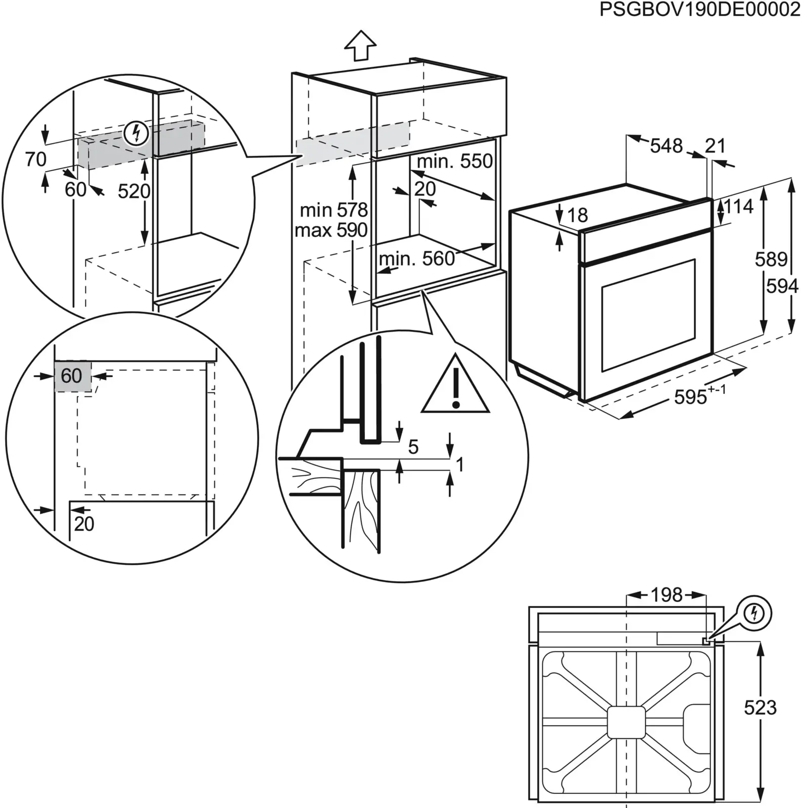 AEG TU5PB401SB 5000 SurroundCook Heteluchtoven