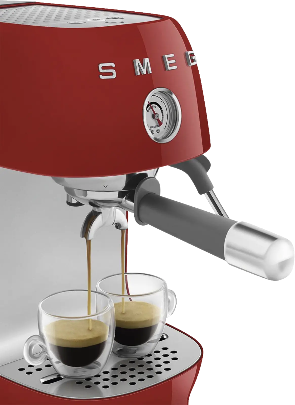 SMEG ECF03RDEU 50's Style Handmatige Espressomachine - Rood