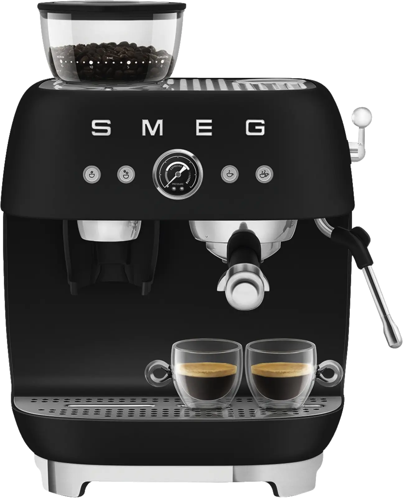 SMEG EGF03BLMEU Handmatige Espressomachine 50's Style - Mat Zwart