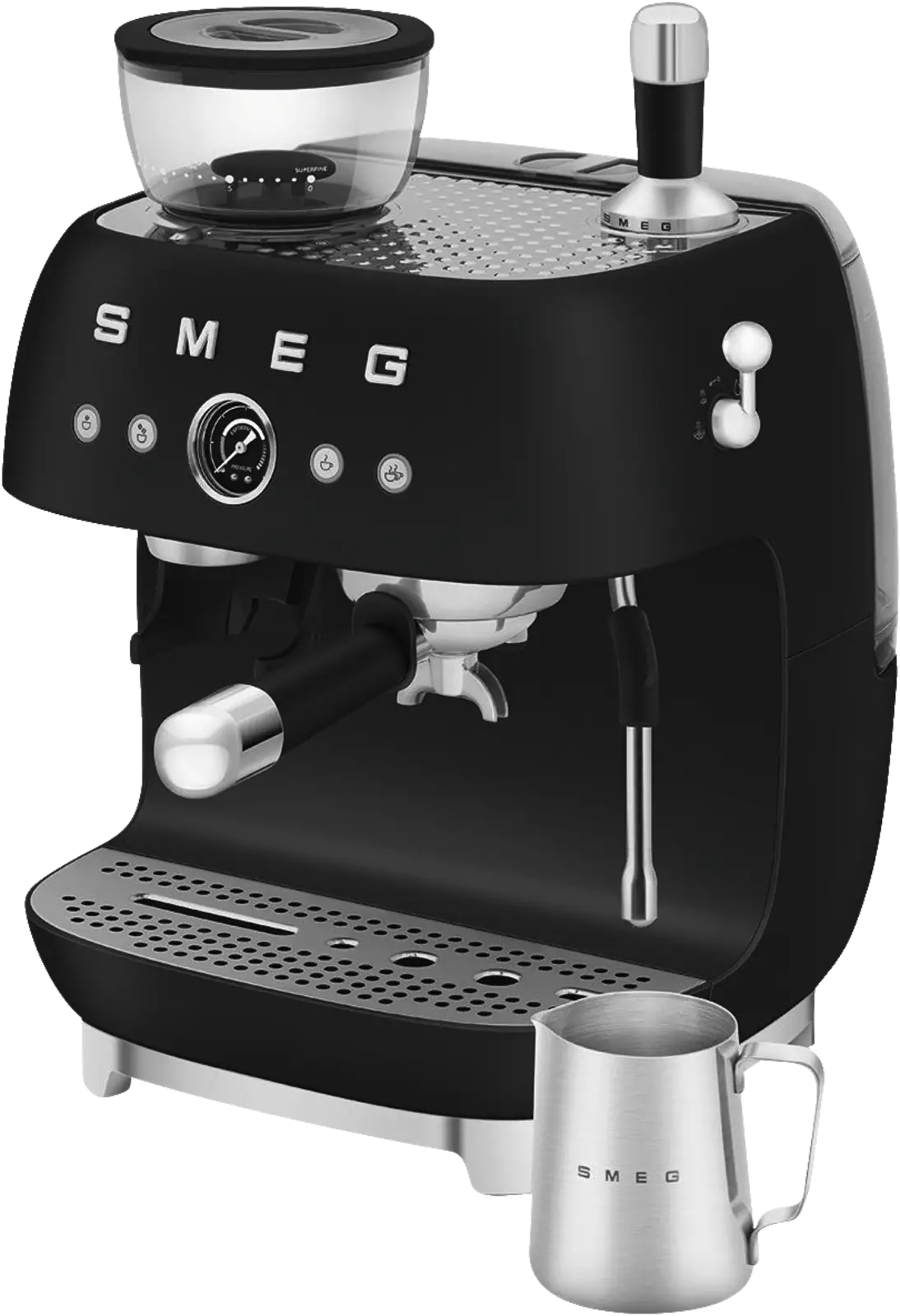 SMEG EGF03BLMEU Handmatige Espressomachine 50's Style - Mat Zwart