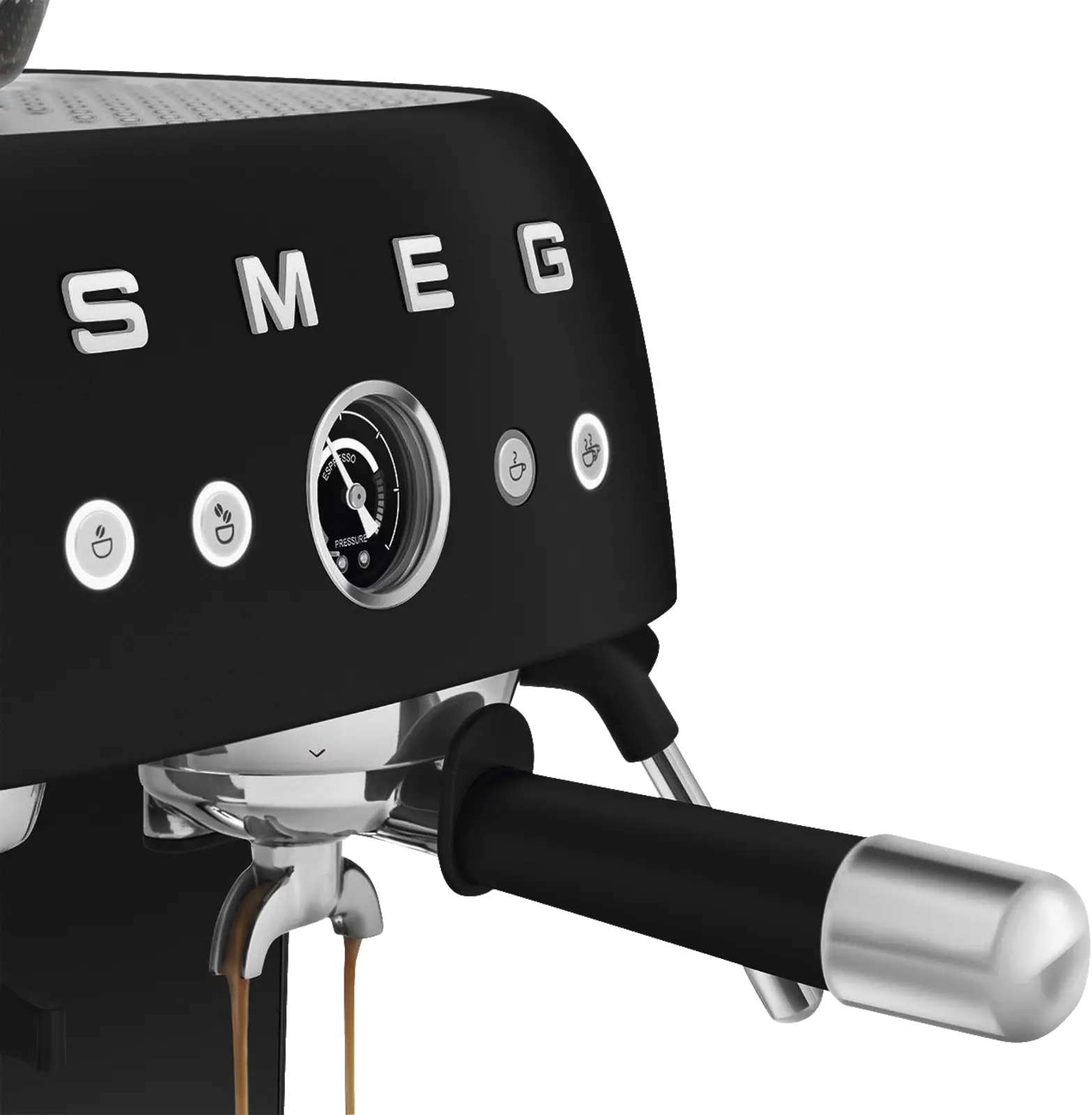 SMEG EGF03BLMEU Handmatige Espressomachine 50's Style - Mat Zwart