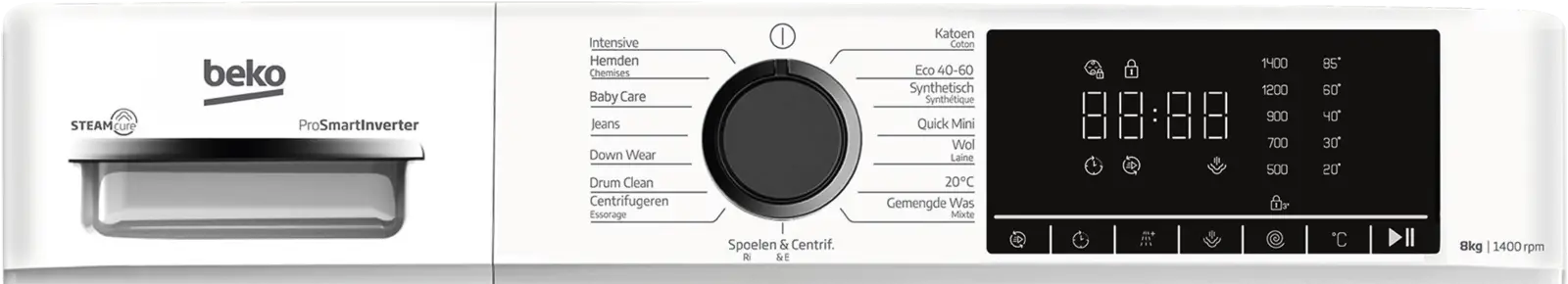 Beko B1W864WB BE SteamCure Wasmachine