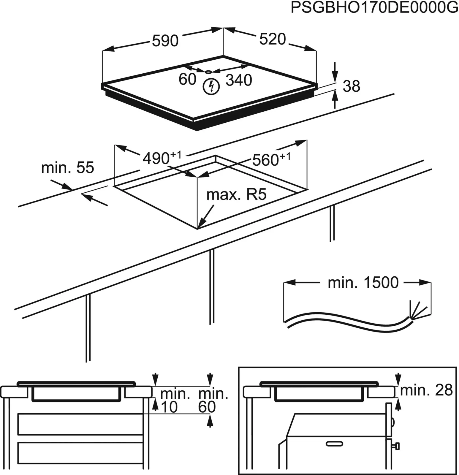 AEG TN64RA00FB 300 Radiant Hob Keramische Kookplaat