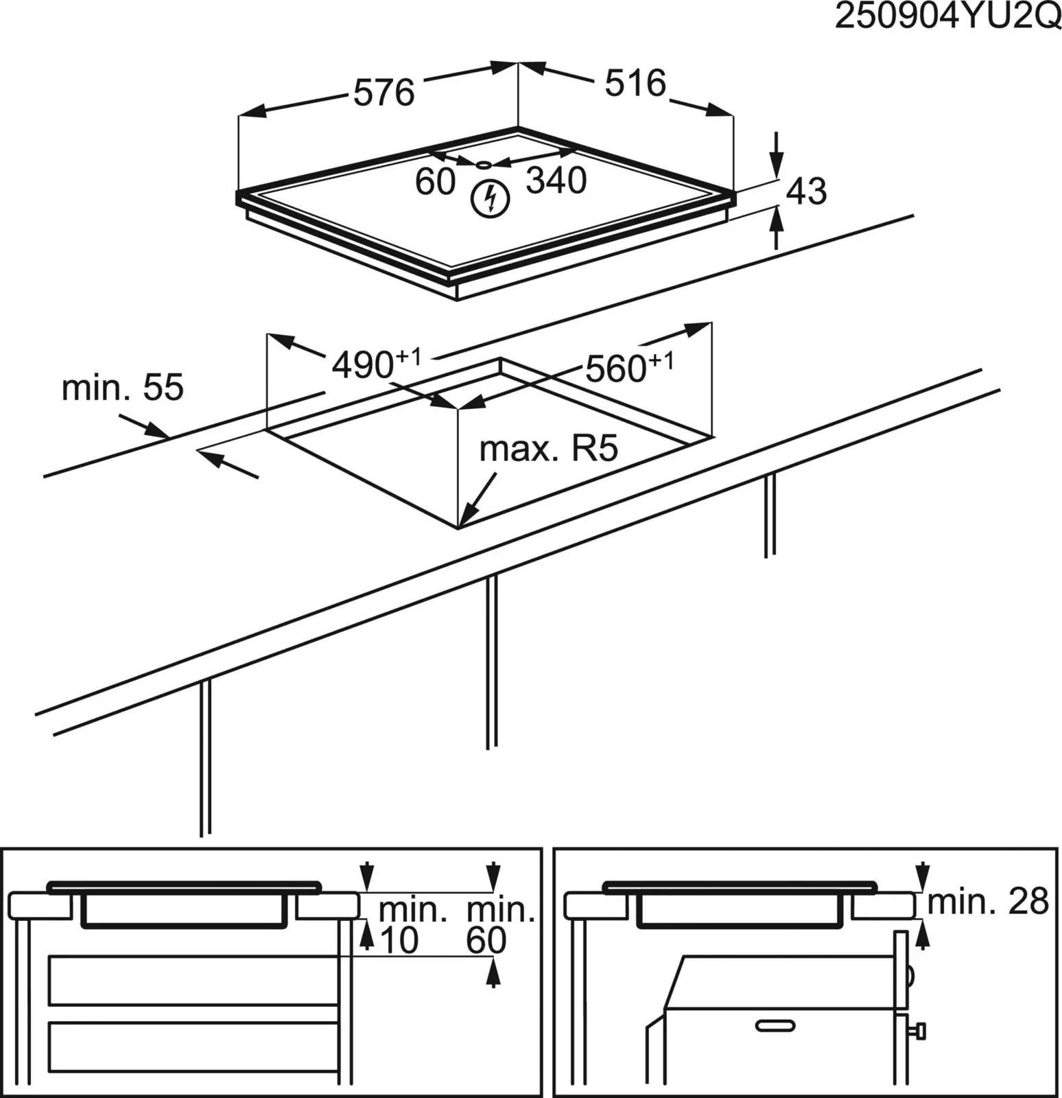 AEG TN64RA00XB 300 Radiant Hob Keramische Kookplaat