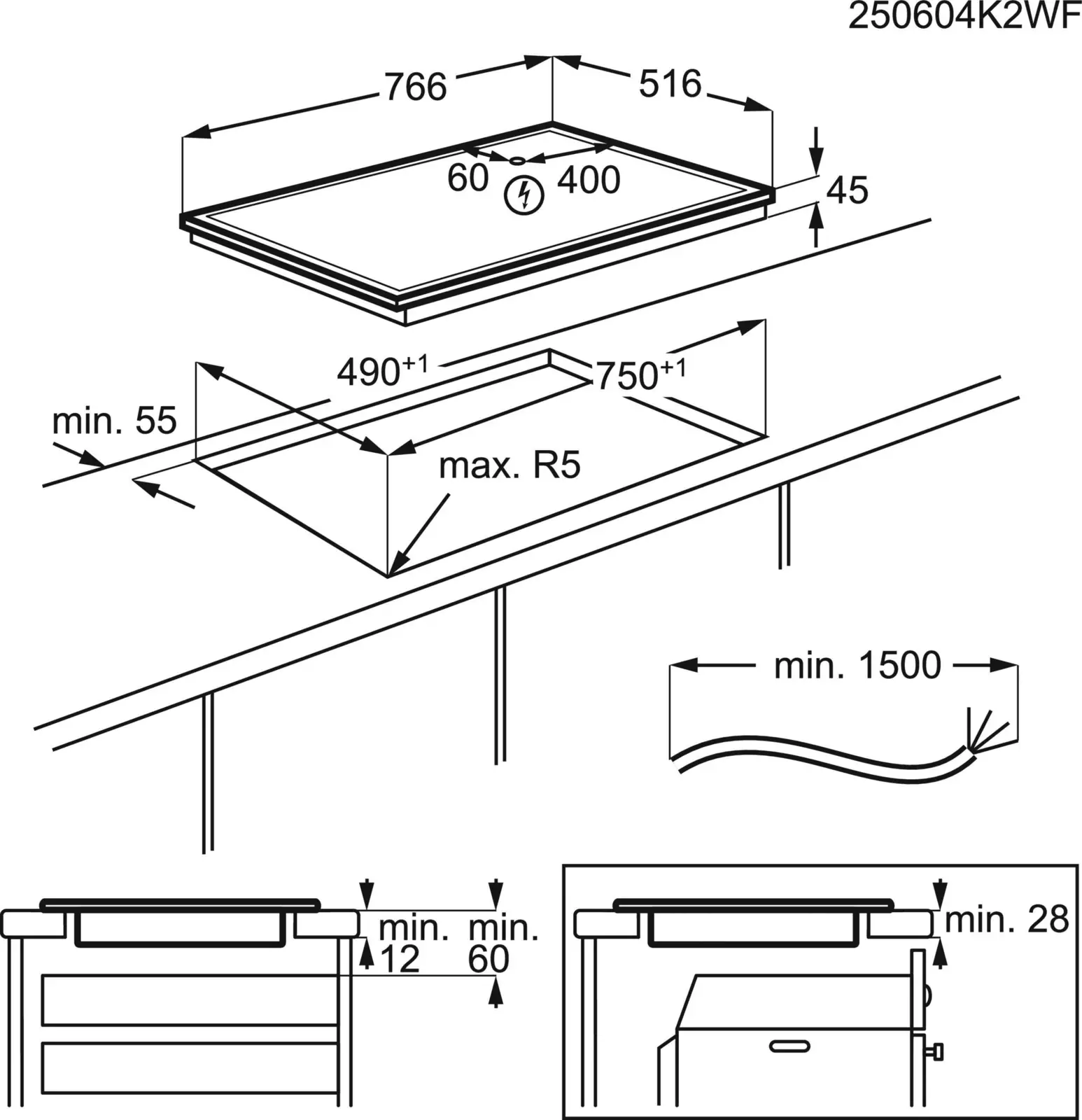 AEG TN84RA06XB 3000 Radiant Hob Keramische Kookplaat