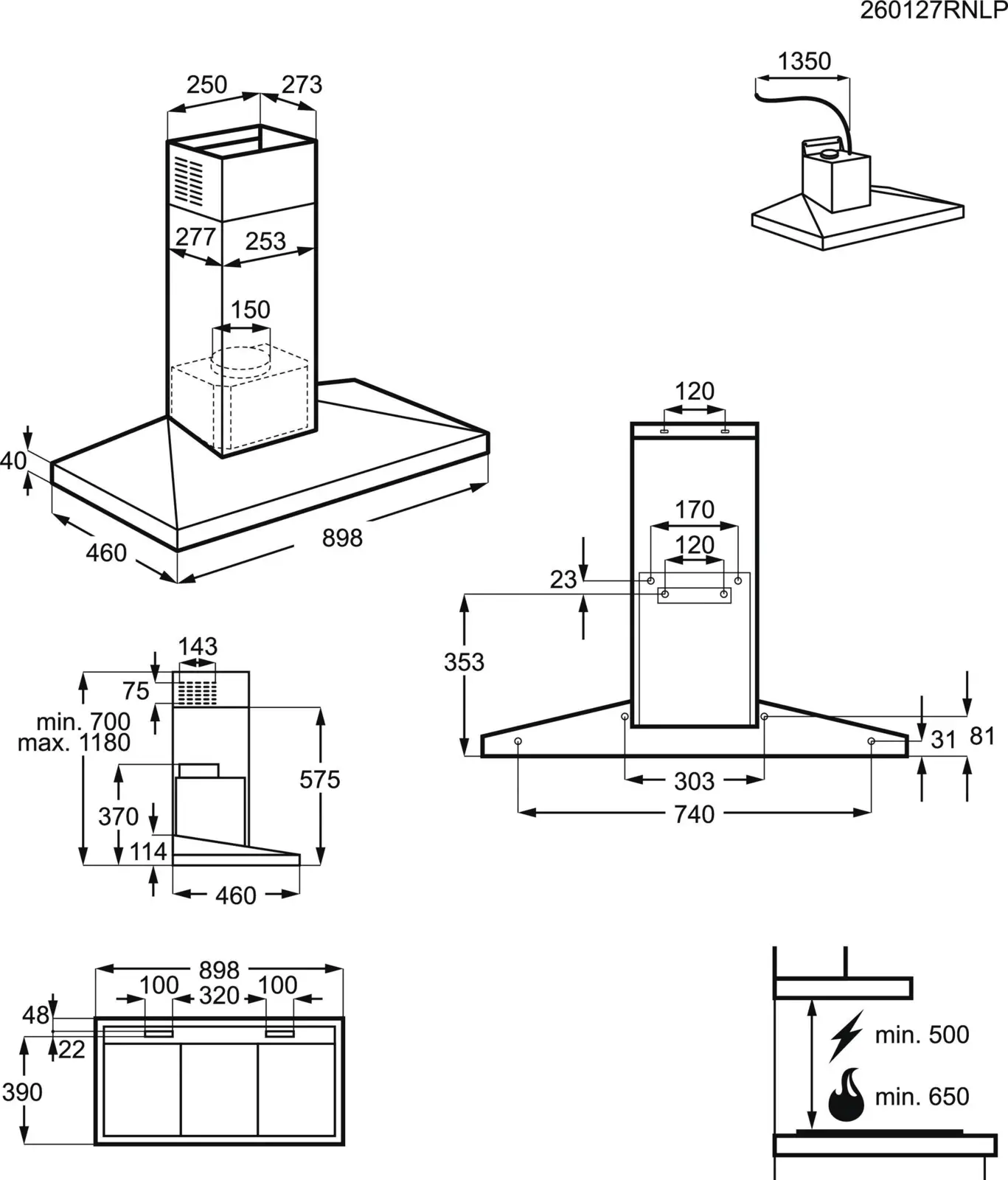 AEG DKB6971HB 6000 Hob2Hood Schouwafzuigkap