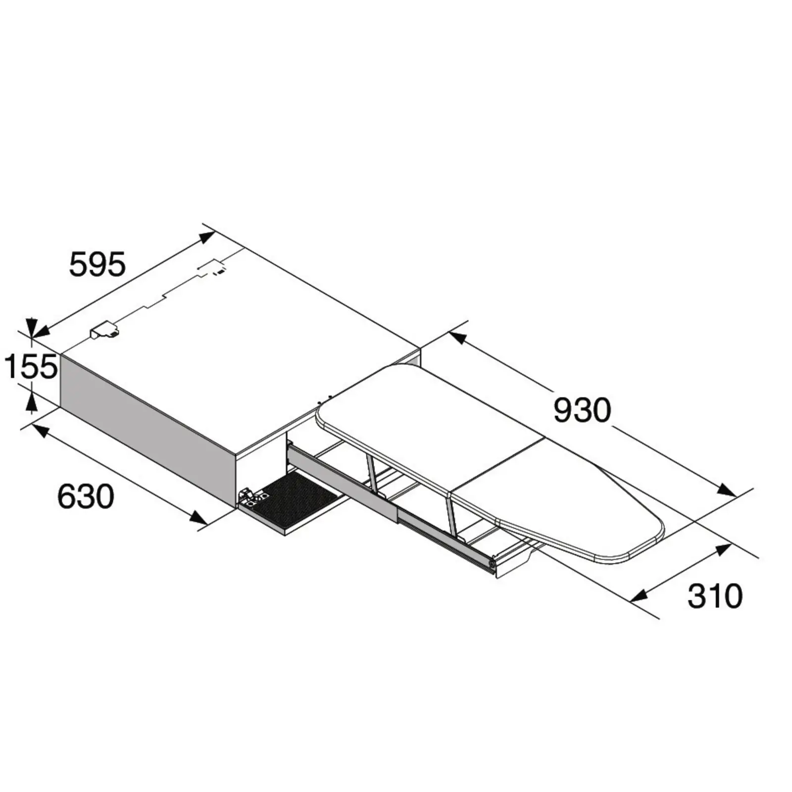 ASKO HI150G Uittrekbare Strijkplank