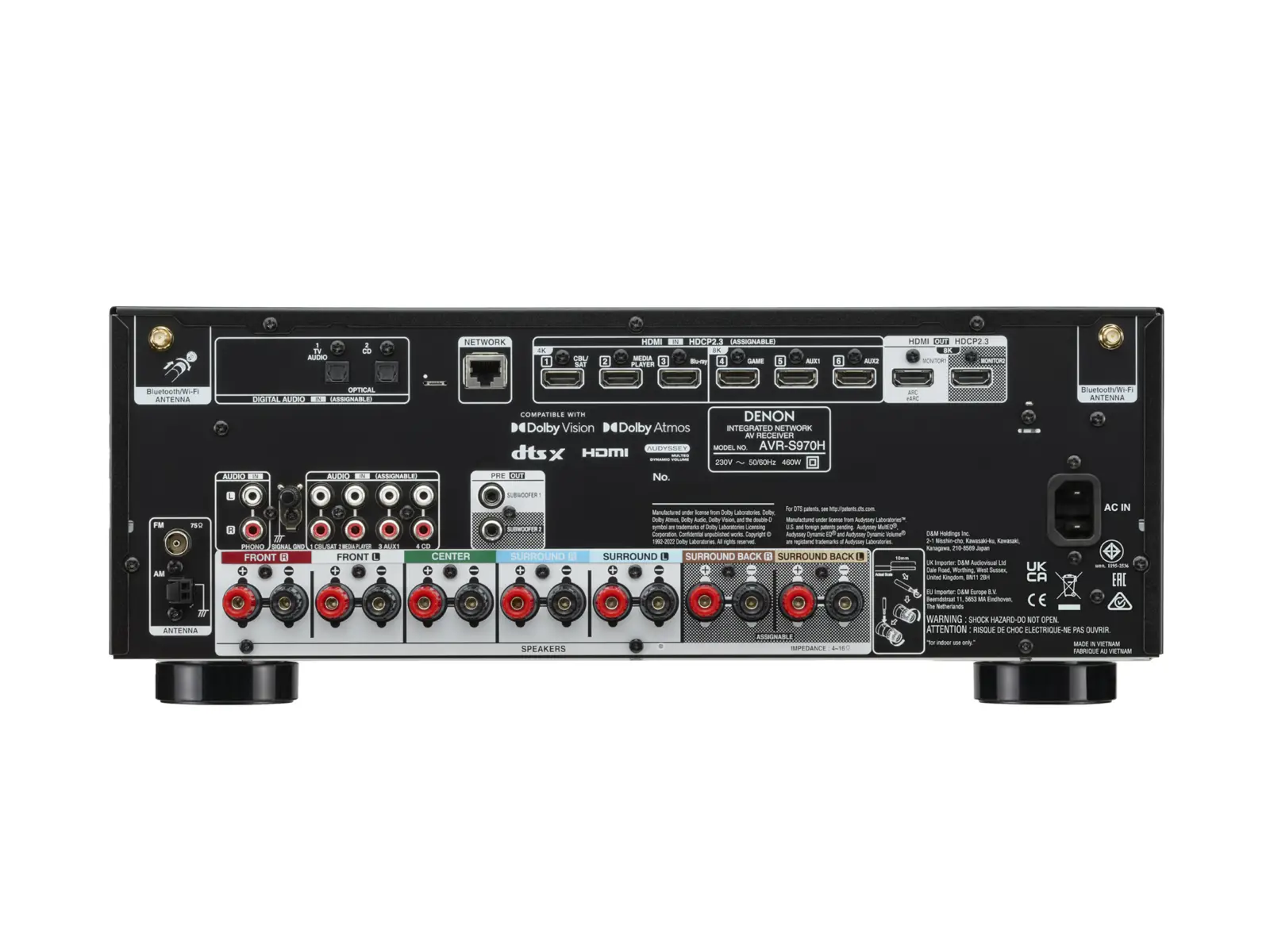 Denon AVRS970HBKE2 7.2-kanaals 8K AV-receiver