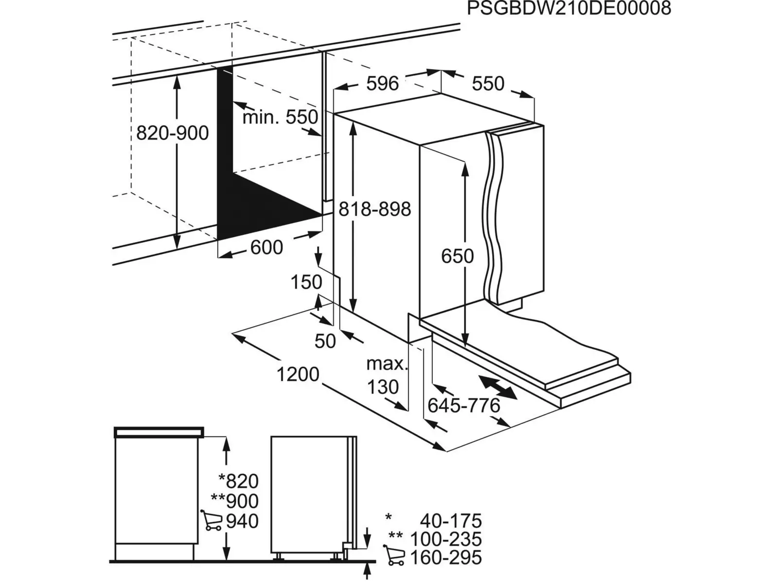 AEG GI6200B2SC 6000 Serie Inbouw Vaatwasser