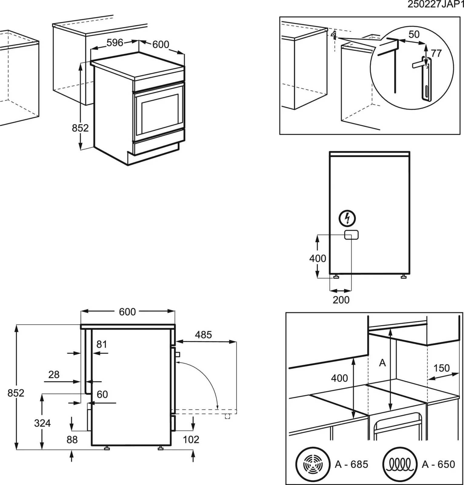 AEG CIB6646ABM Elektrisch Fornuis