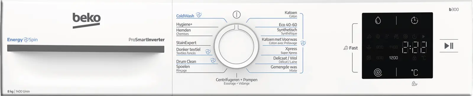 Beko BM3WFU38412CW Wasmachine
