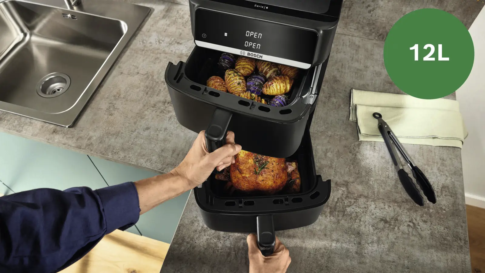 BOSCH MAFD661B7 Serie 6 Double Stack Drawer AirFryer