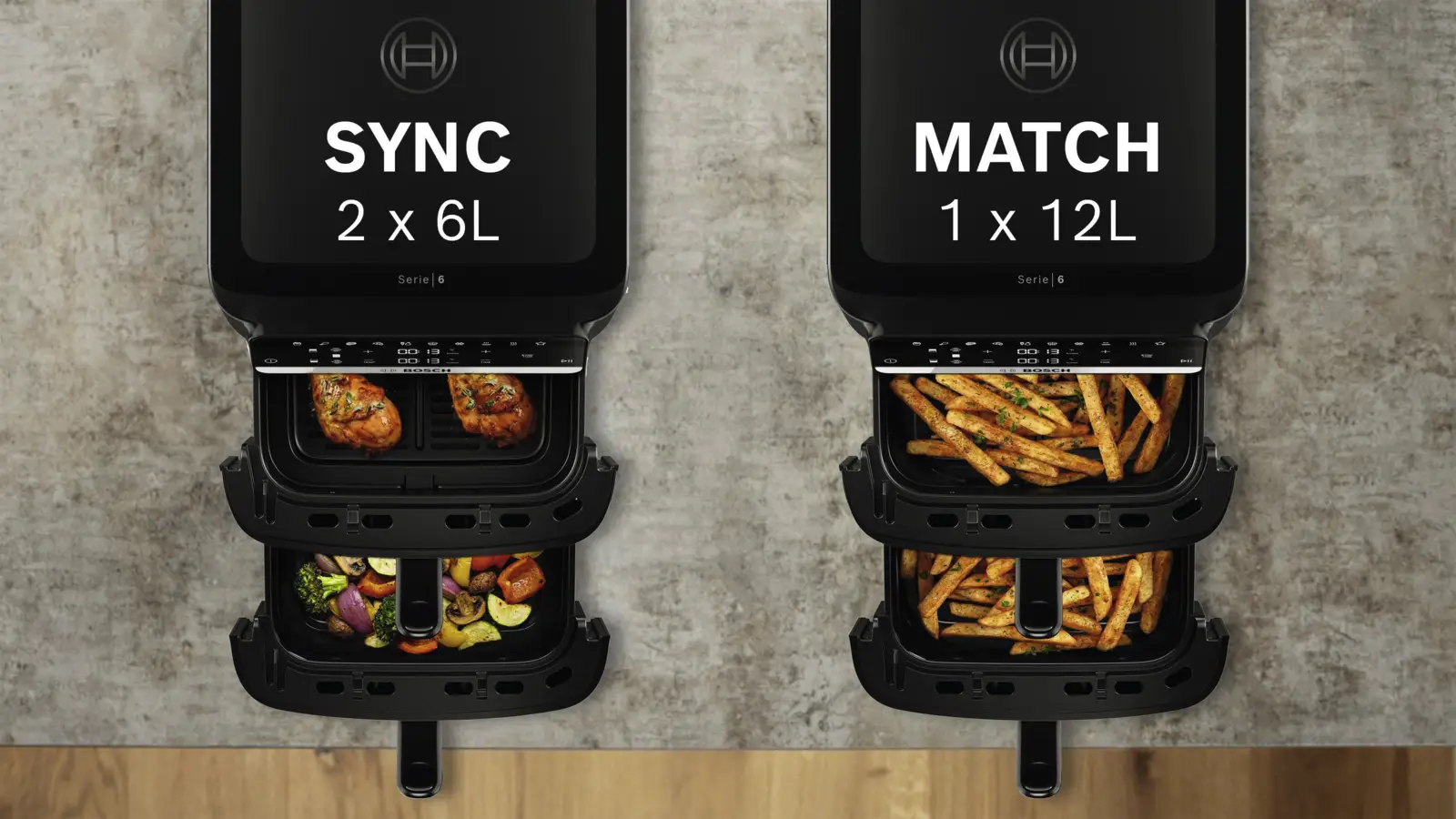 BOSCH MAFD661B7 Serie 6 Double Stack Drawer AirFryer
