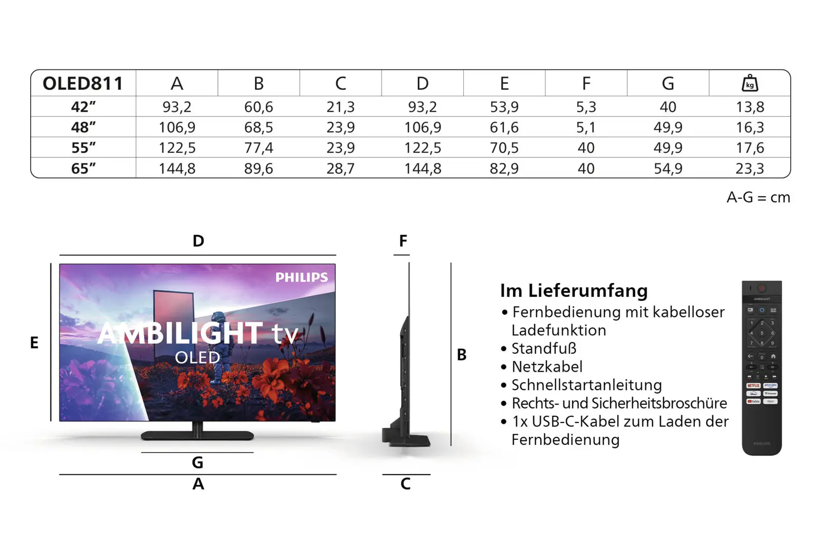 Philips 42OLED811 4k OLED Ambilight TV 42 inch (2026)