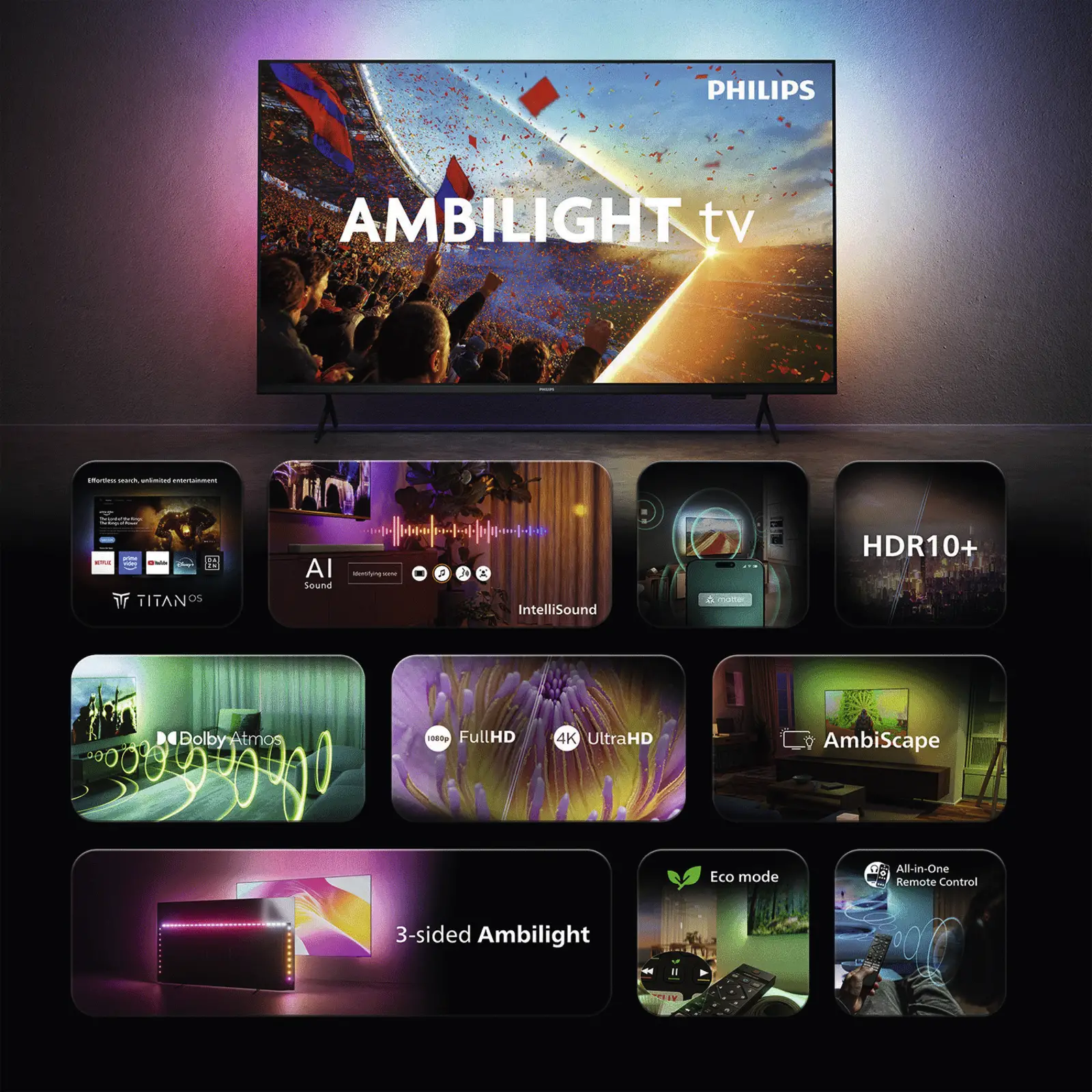 Philips 55PUS8001 4k UHD LED Ambilight TV 55 inch (2026)