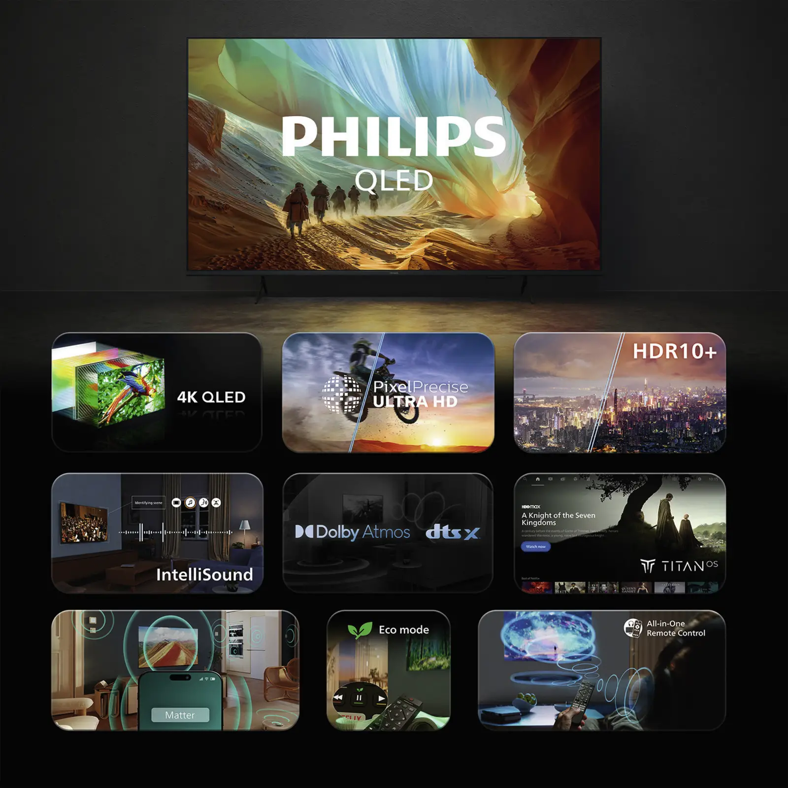 Philips 75PQS8601 4k QLED Ambilight TV 75 inch XXL (2026)