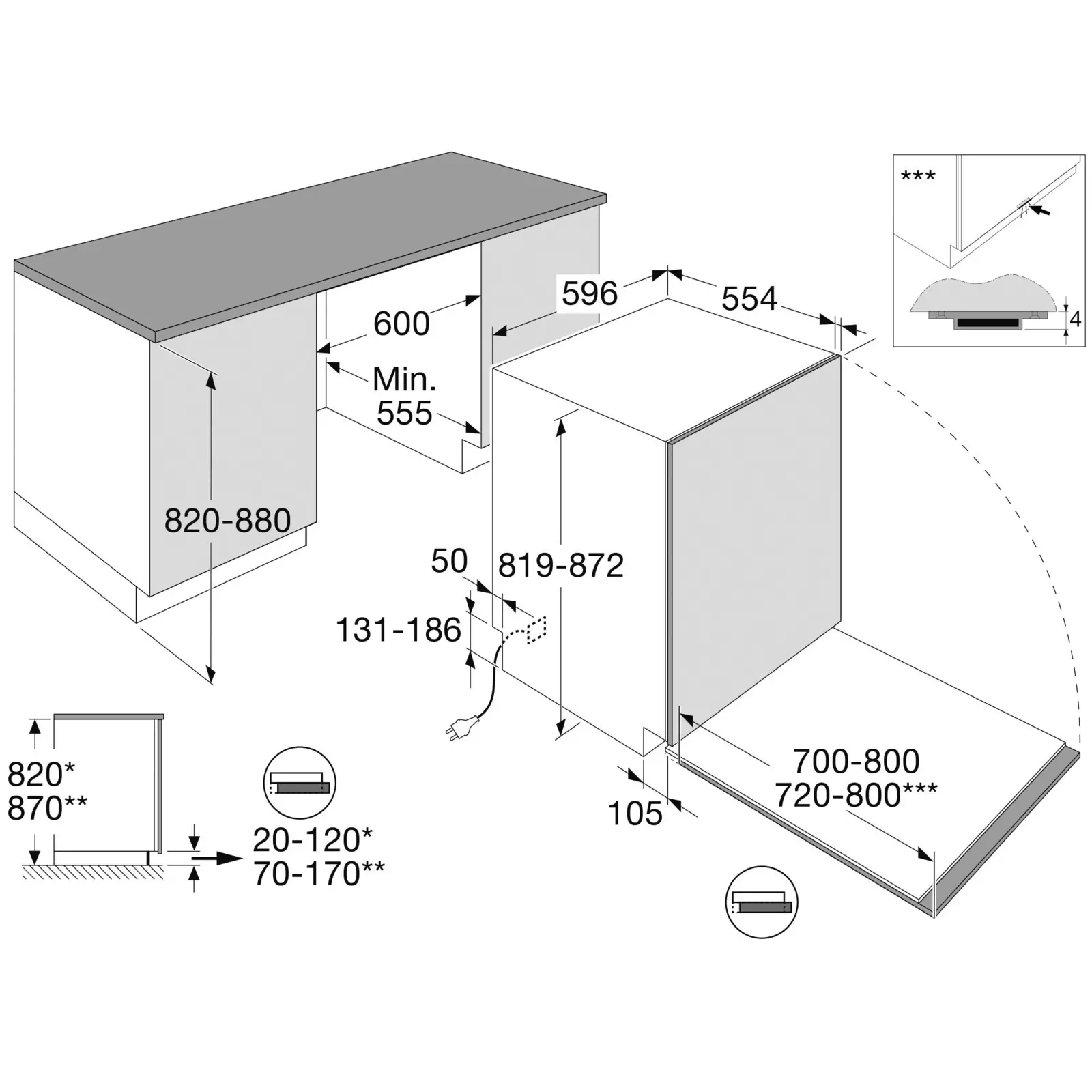 ATAG VAS8704DS Inbouw Vaatwasser
